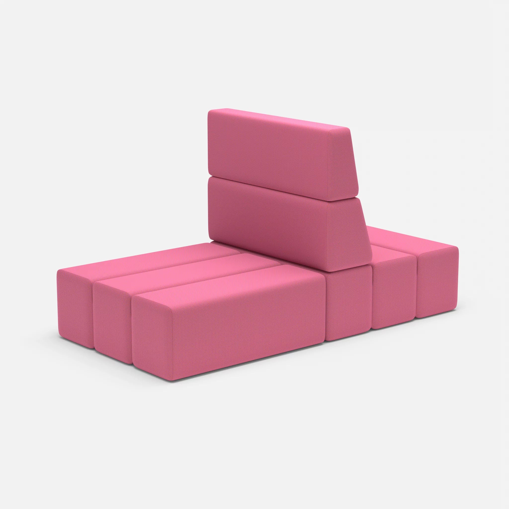 2 Sitzer Sofa Bricks 4 novumlitchi in Violett von der Seite