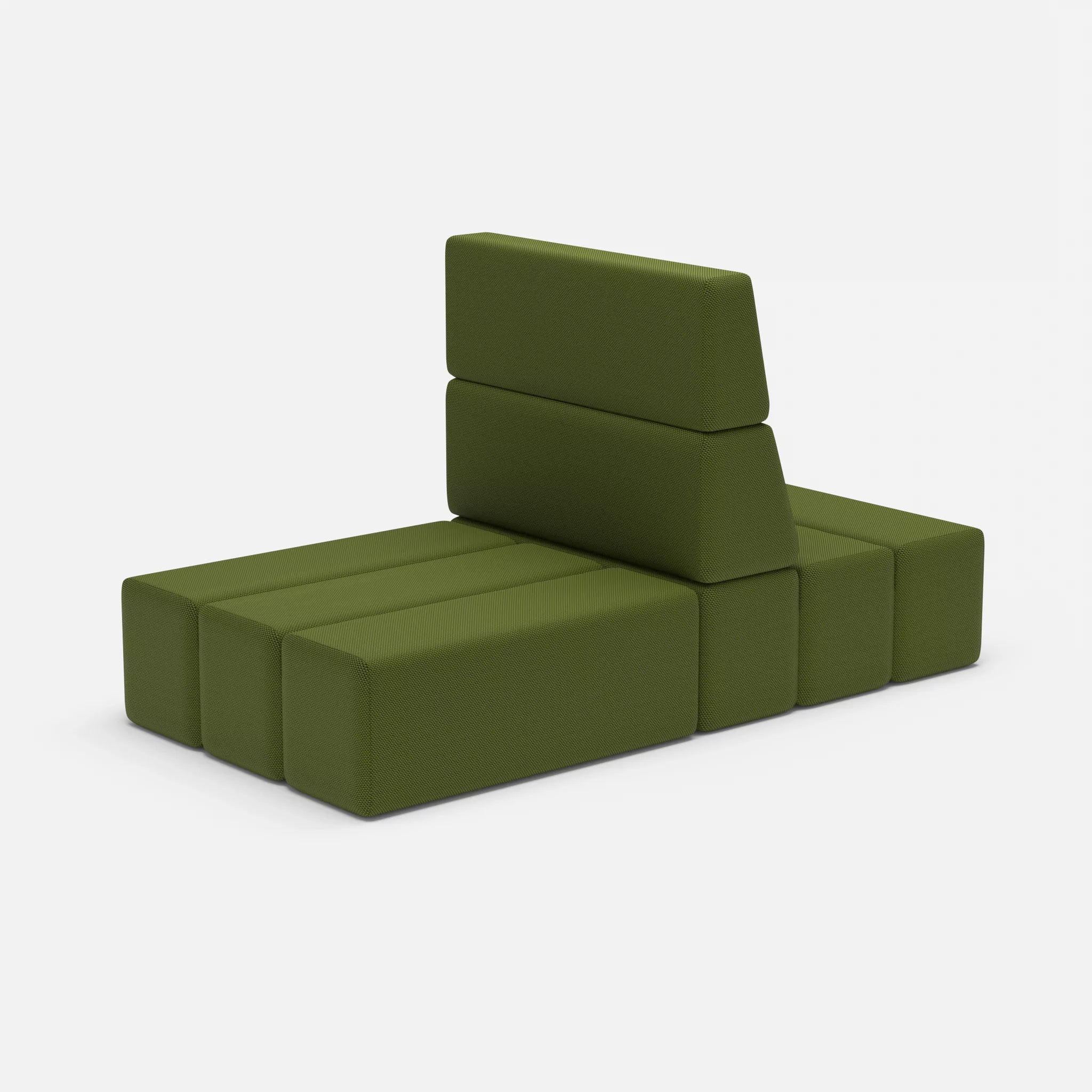2 Sitzer Sofa Bricks 4 novummoss in Grün von der Seite