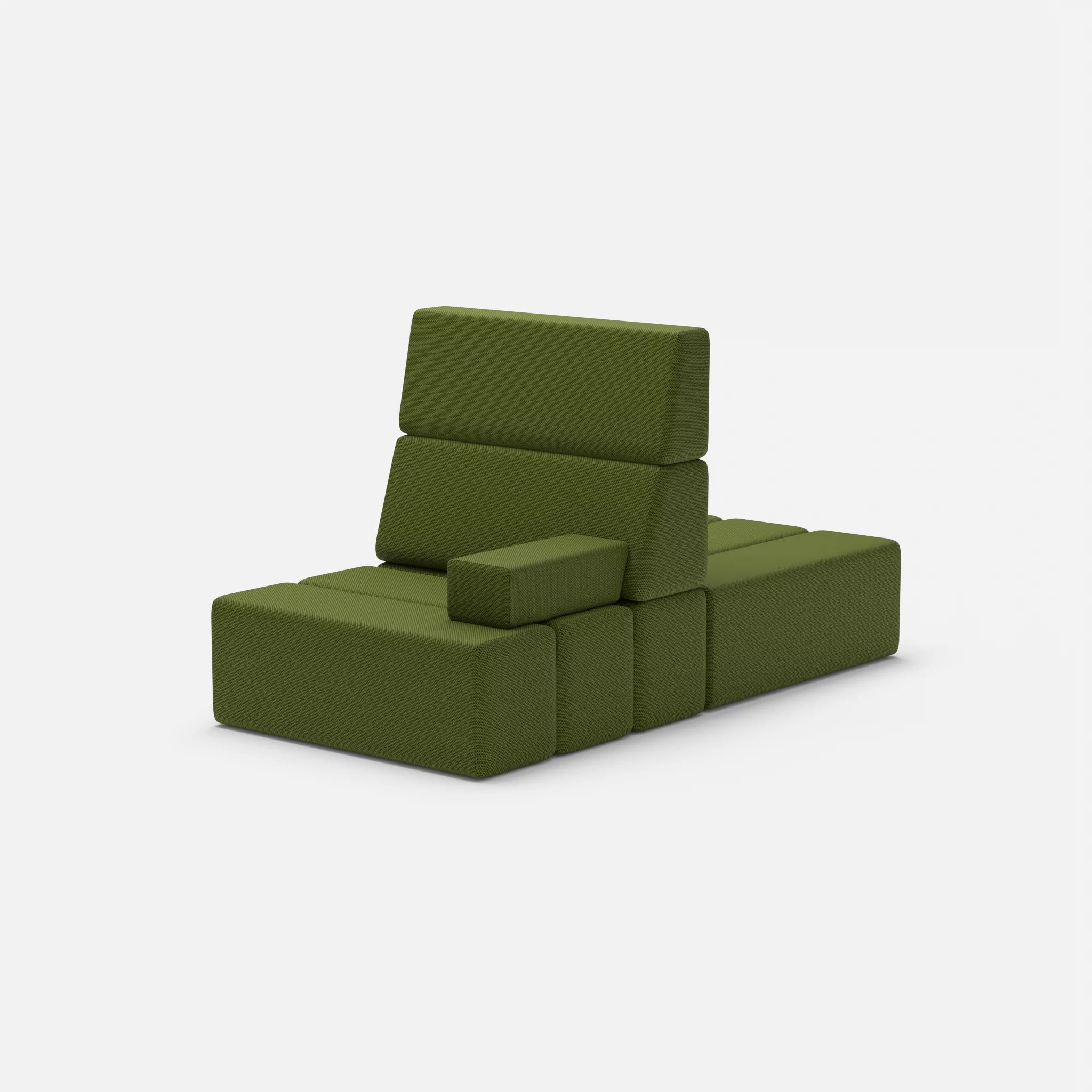 2 Sitzer Sofa Bricks 4 novummoss in Grün von hinten