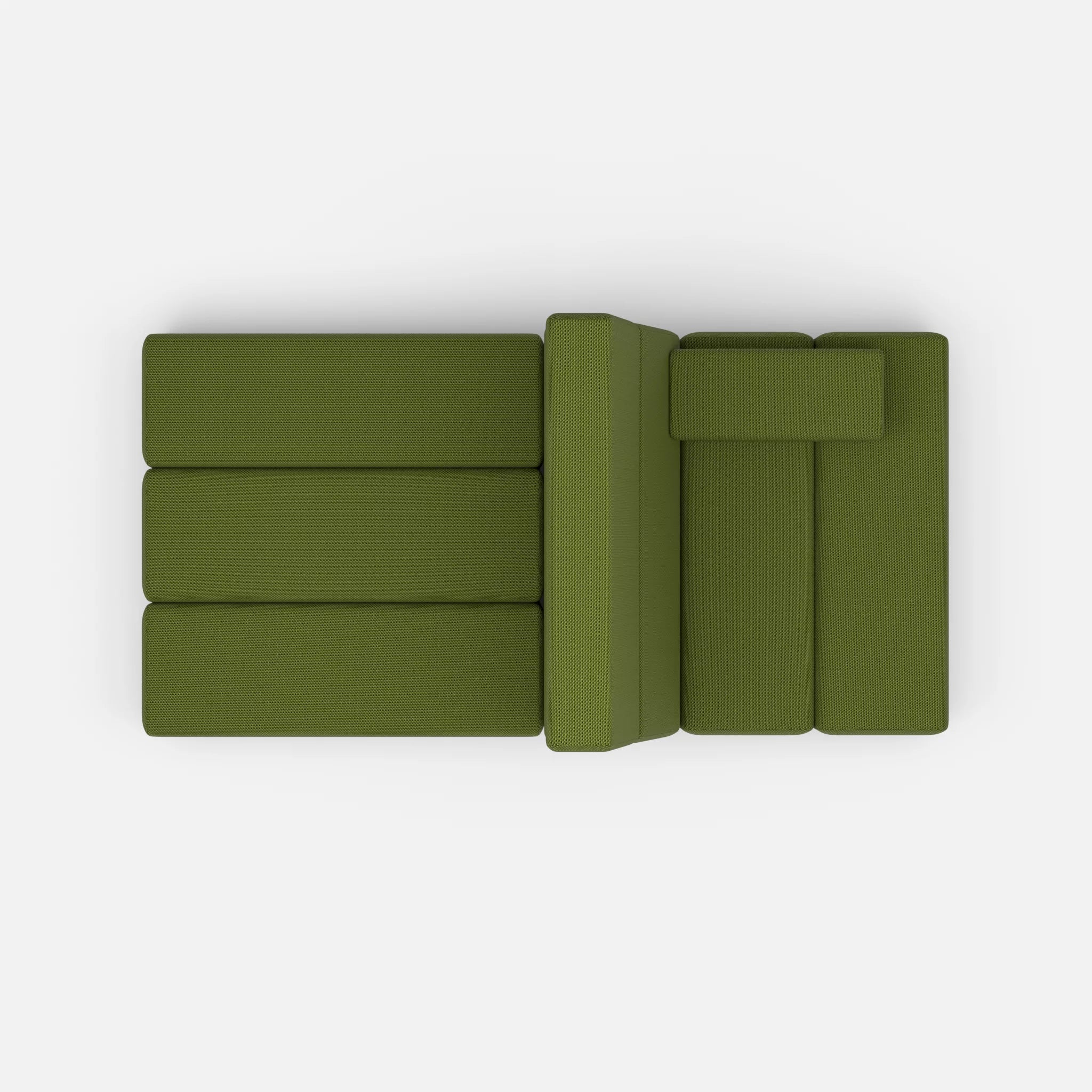 2 Sitzer Sofa Bricks 4 novummoss in Grün von oben