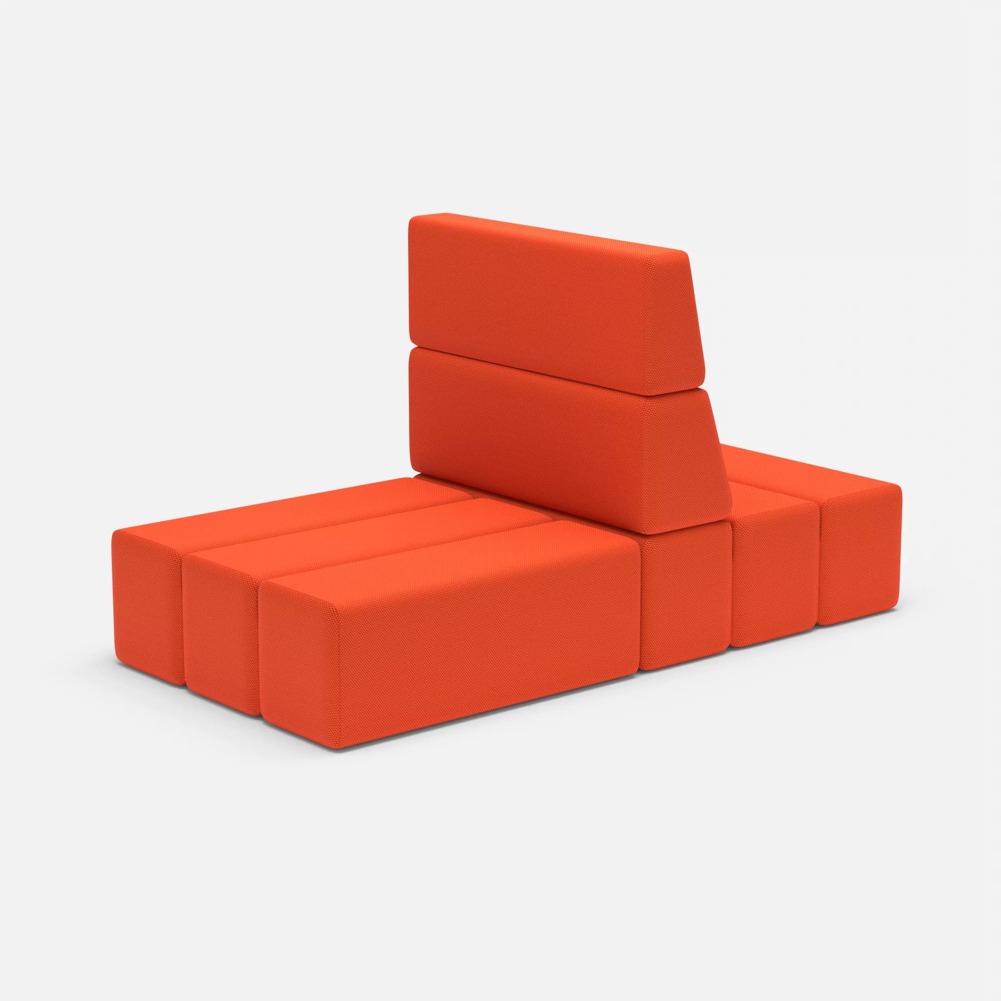 2 Sitzer Sofa Bricks 4 novumsunset in Rot von der Seite