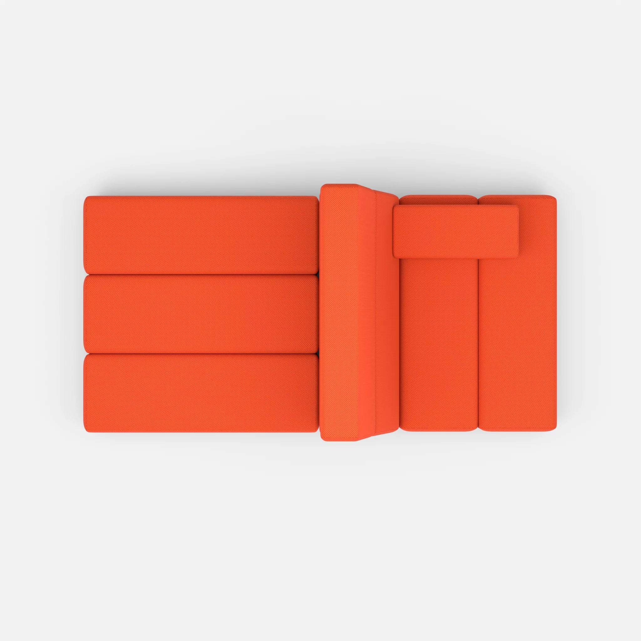 2 Sitzer Sofa Bricks 4 novumsunset in Rot von oben