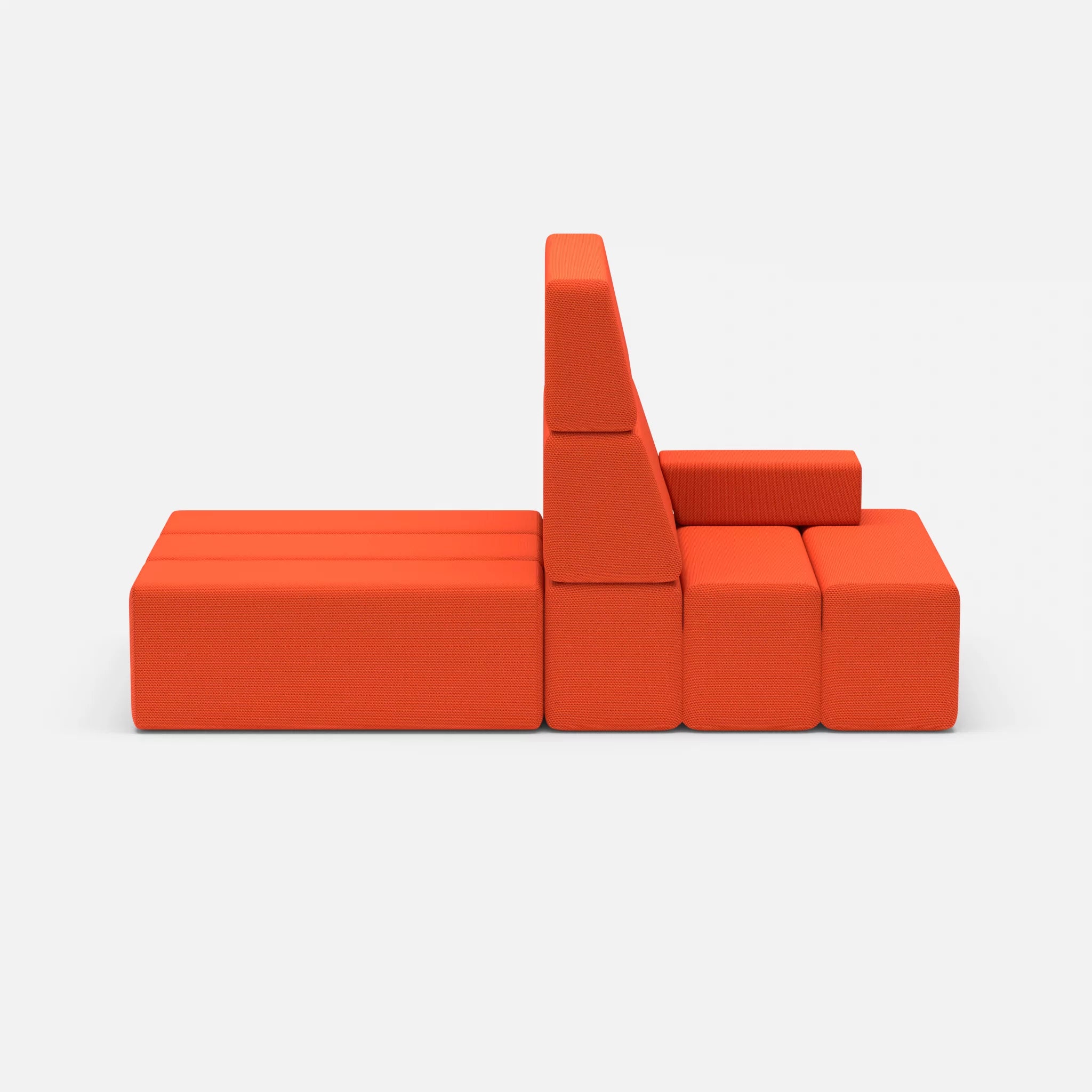 2 Sitzer Sofa Bricks 4 novumsunset in Rot von vorne