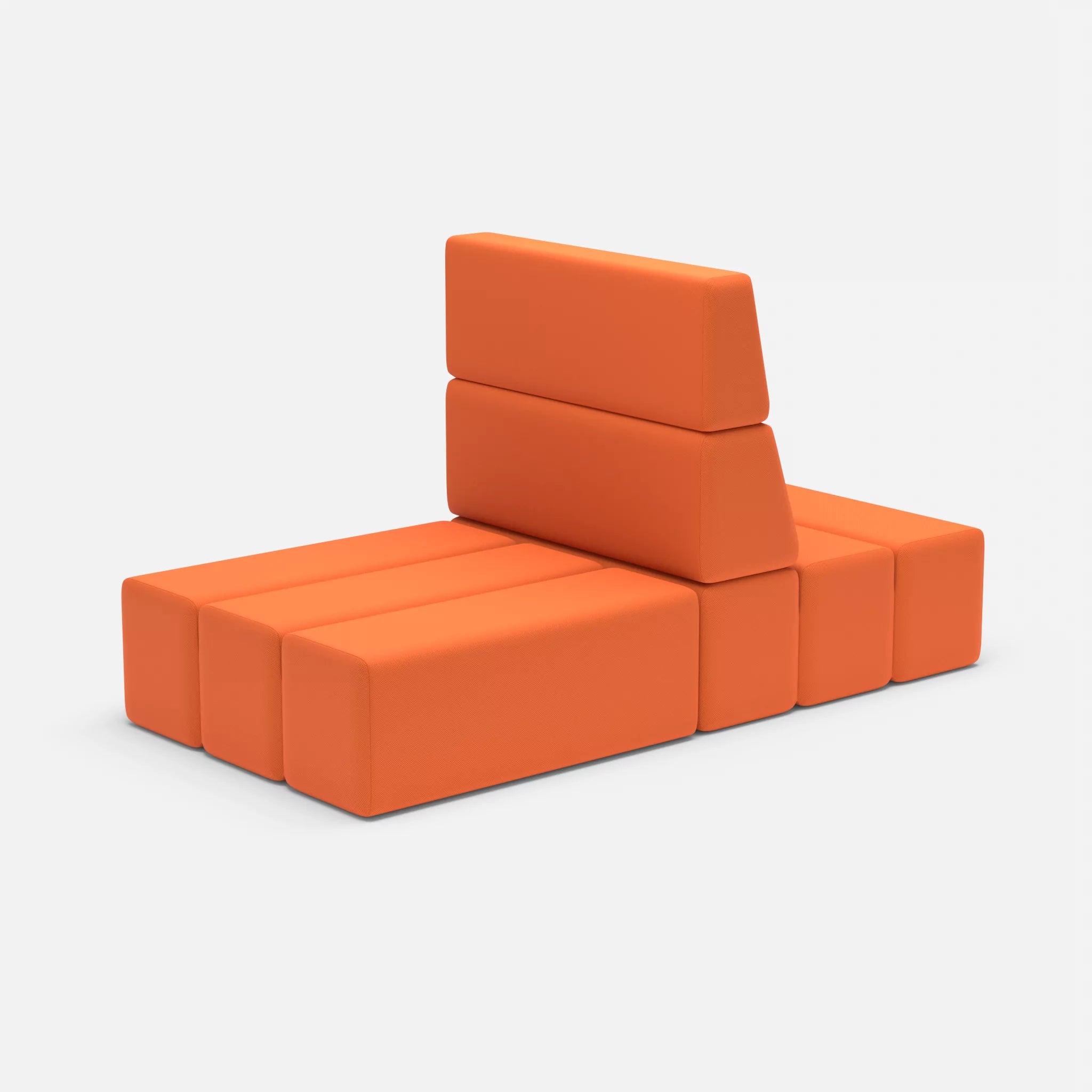 2 Sitzer Sofa Bricks 4 radio3094 in Orange von der Seite