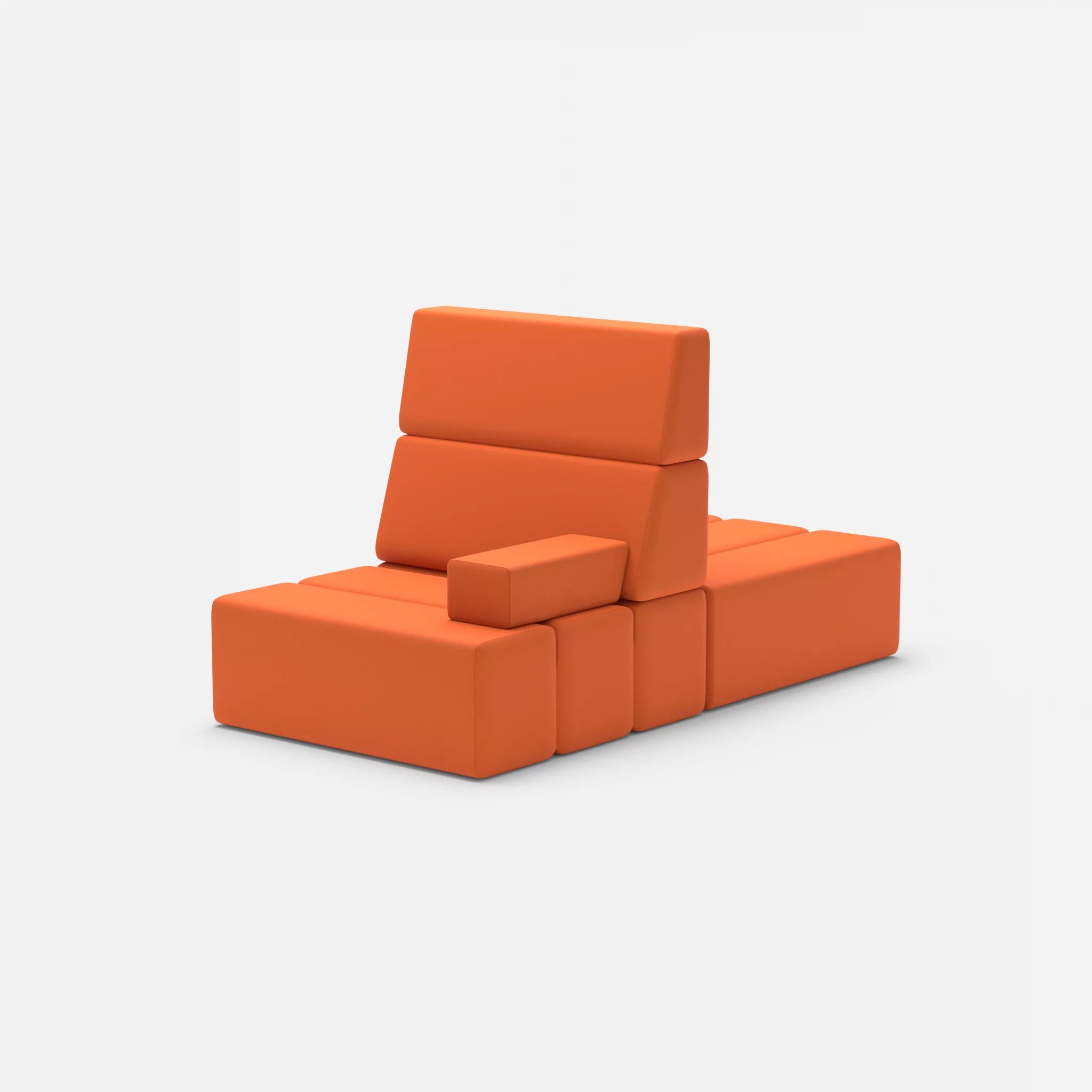 2 Sitzer Sofa Bricks 4 radio3094 in Orange von hinten