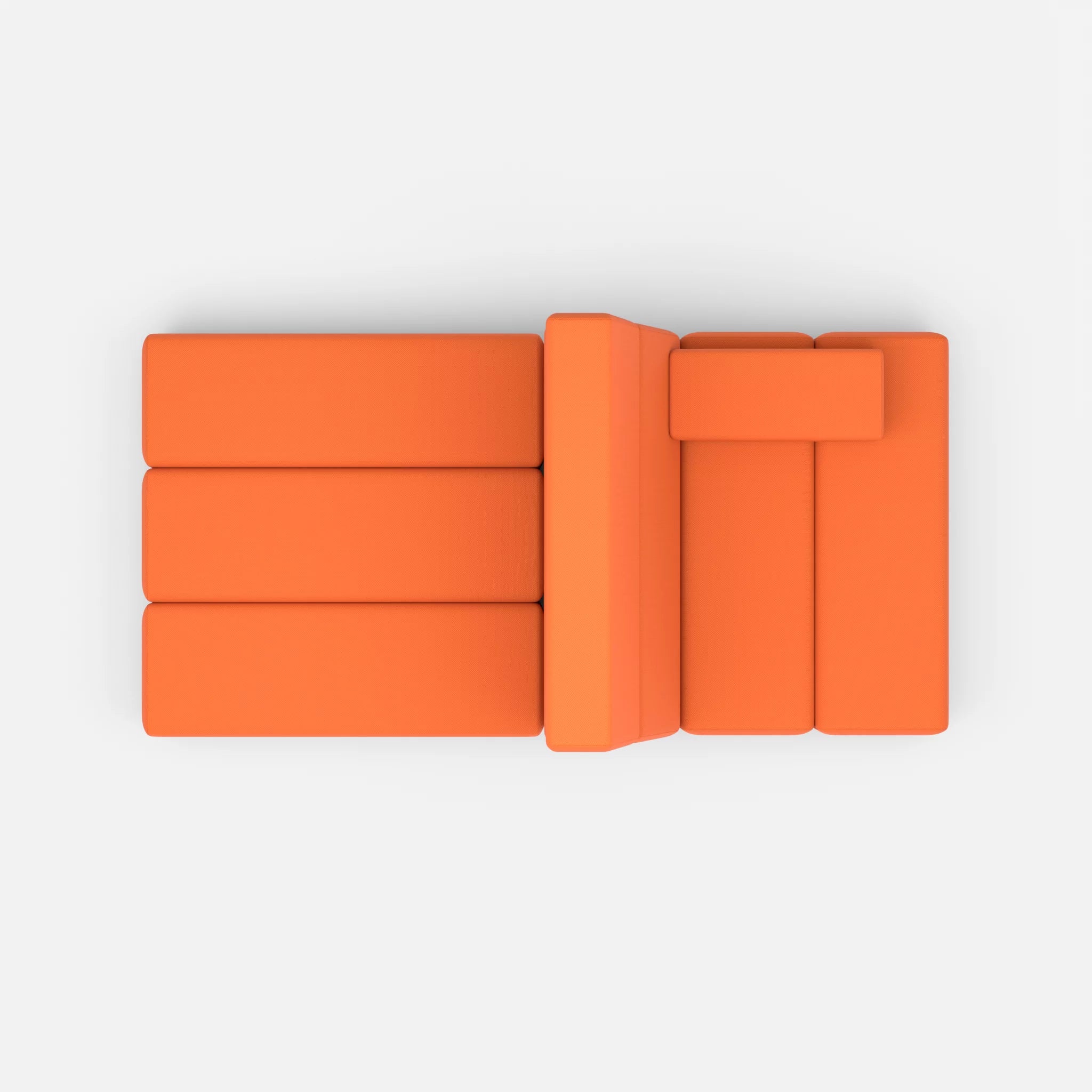 2 Sitzer Sofa Bricks 4 radio3094 in Orange von oben