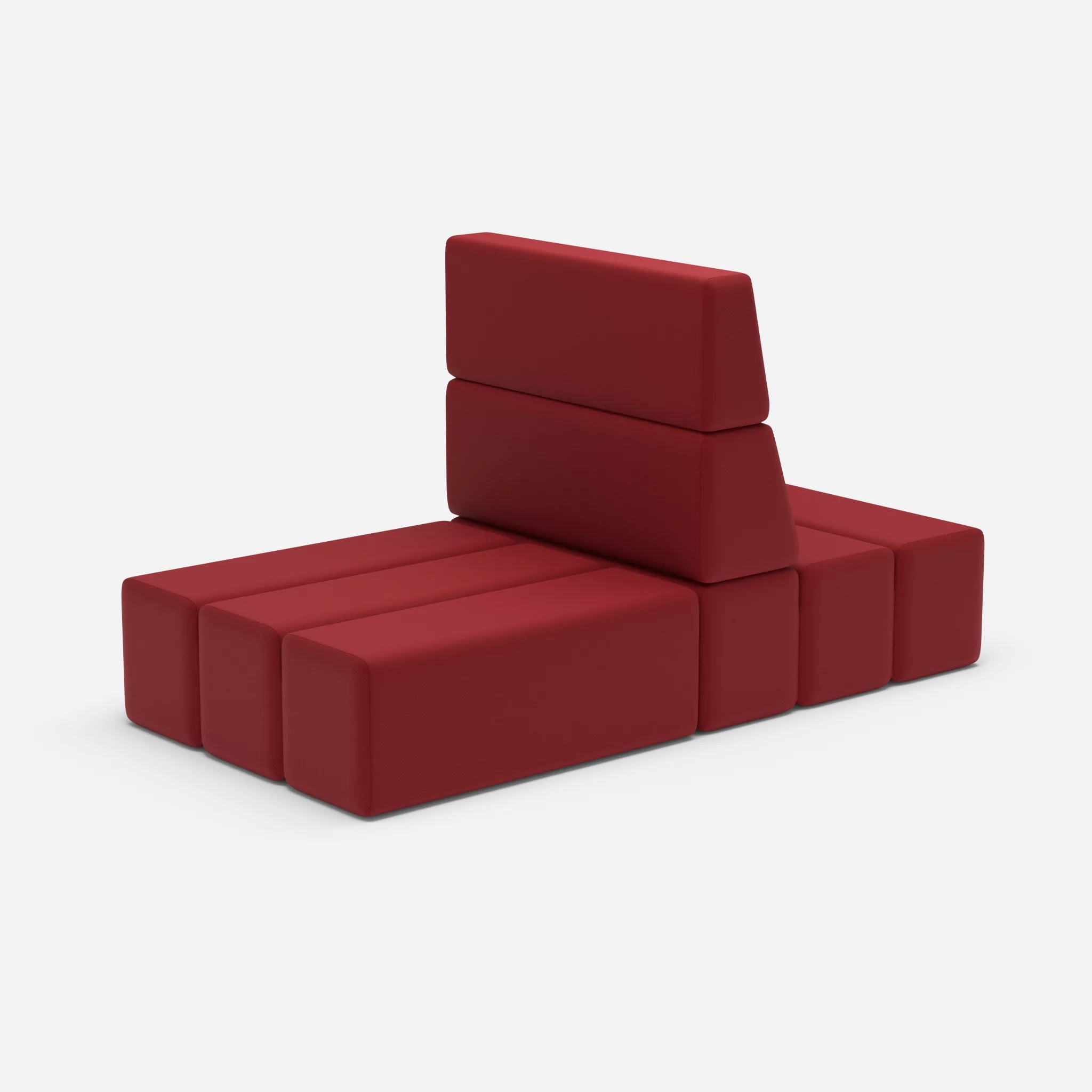 2 Sitzer Sofa Bricks 4 radio4028 in Rot von der Seite