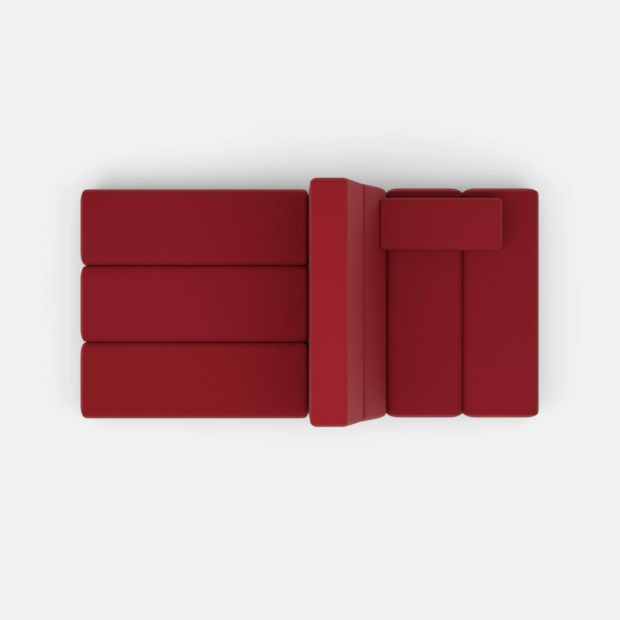 2 Sitzer Sofa Bricks 4 radio4028 in Rot von oben