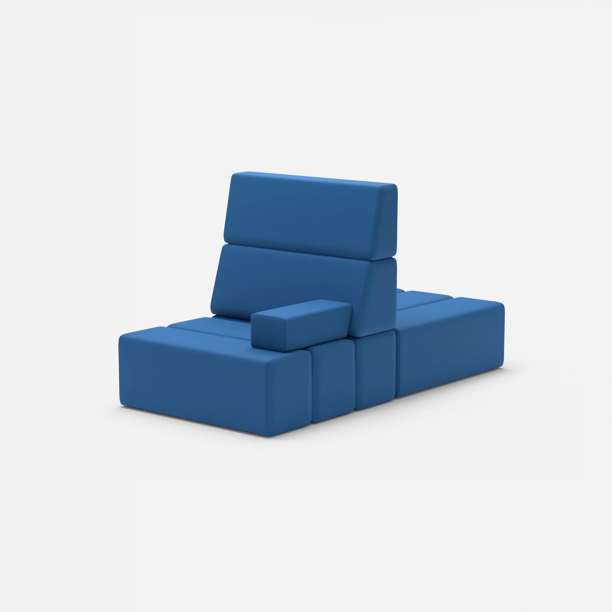 2 Sitzer Sofa Bricks 4 radio6075 in Blau von hinten