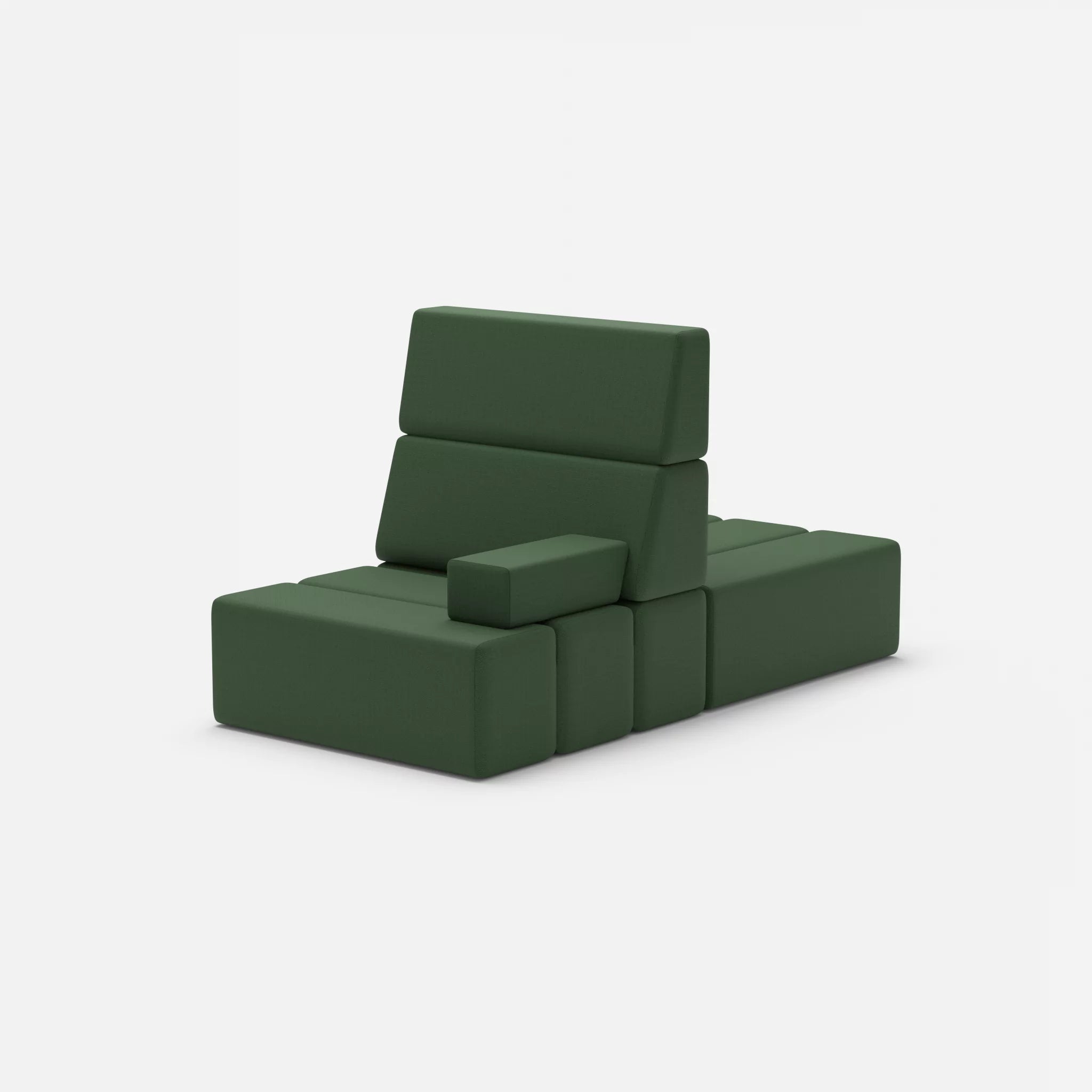 2 Sitzer Sofa Bricks 4 radio7036 in Olive von hinten
