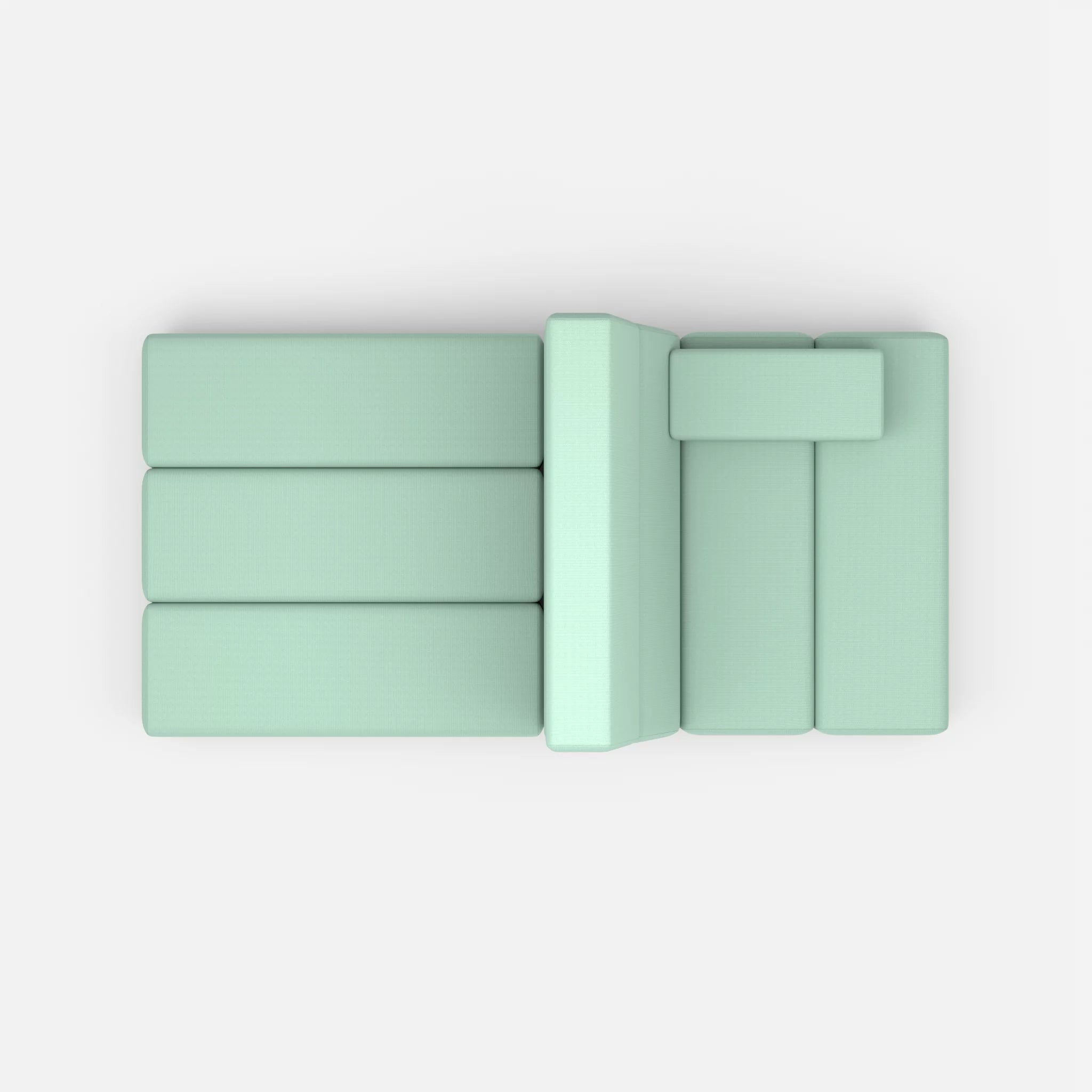 2 Sitzer Sofa Bricks 4 radio7045 in Hellblau von oben