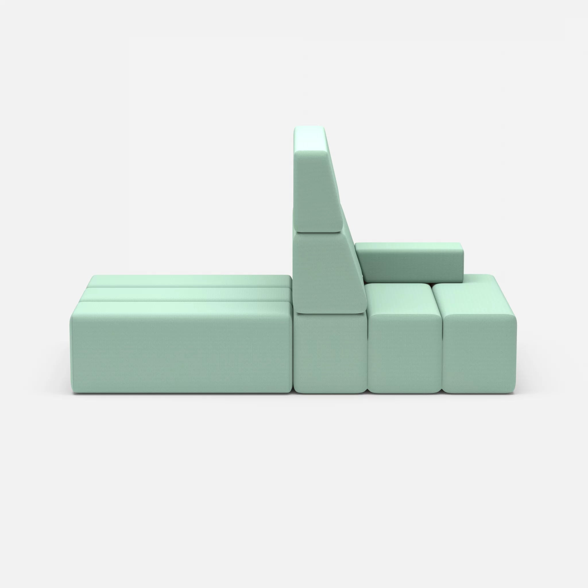 2 Sitzer Sofa Bricks 4 radio7045 in Hellblau von vorne