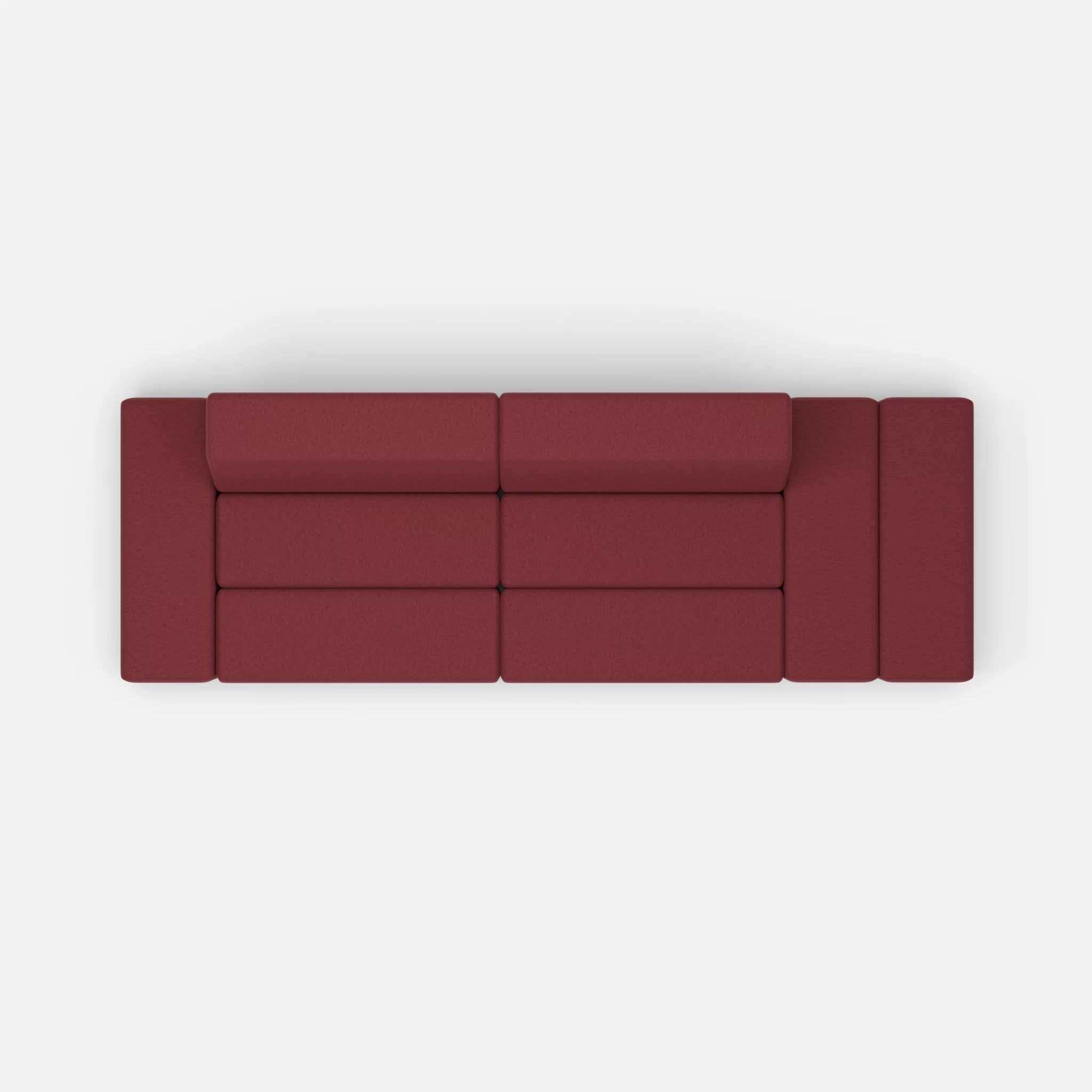 2 Sitzer Sofa Bricks 5 dama0034 in Bordeaux von oben