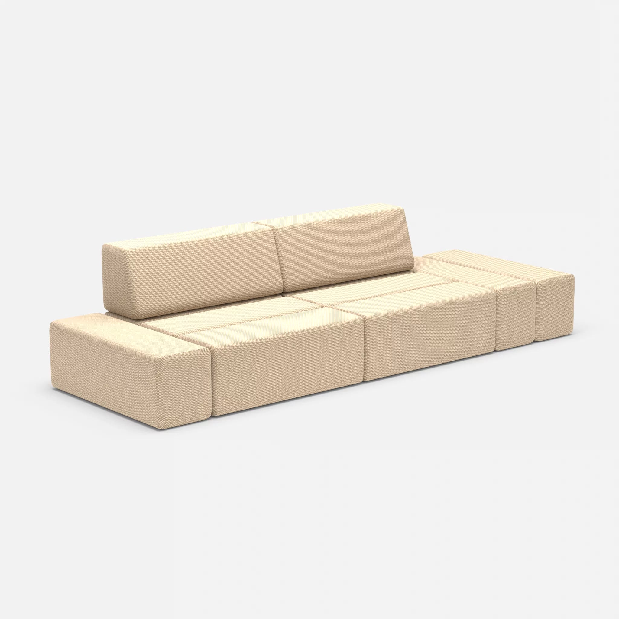 2 Sitzer Sofa Bricks 5 novumcocos in Hellbraun von der Seite