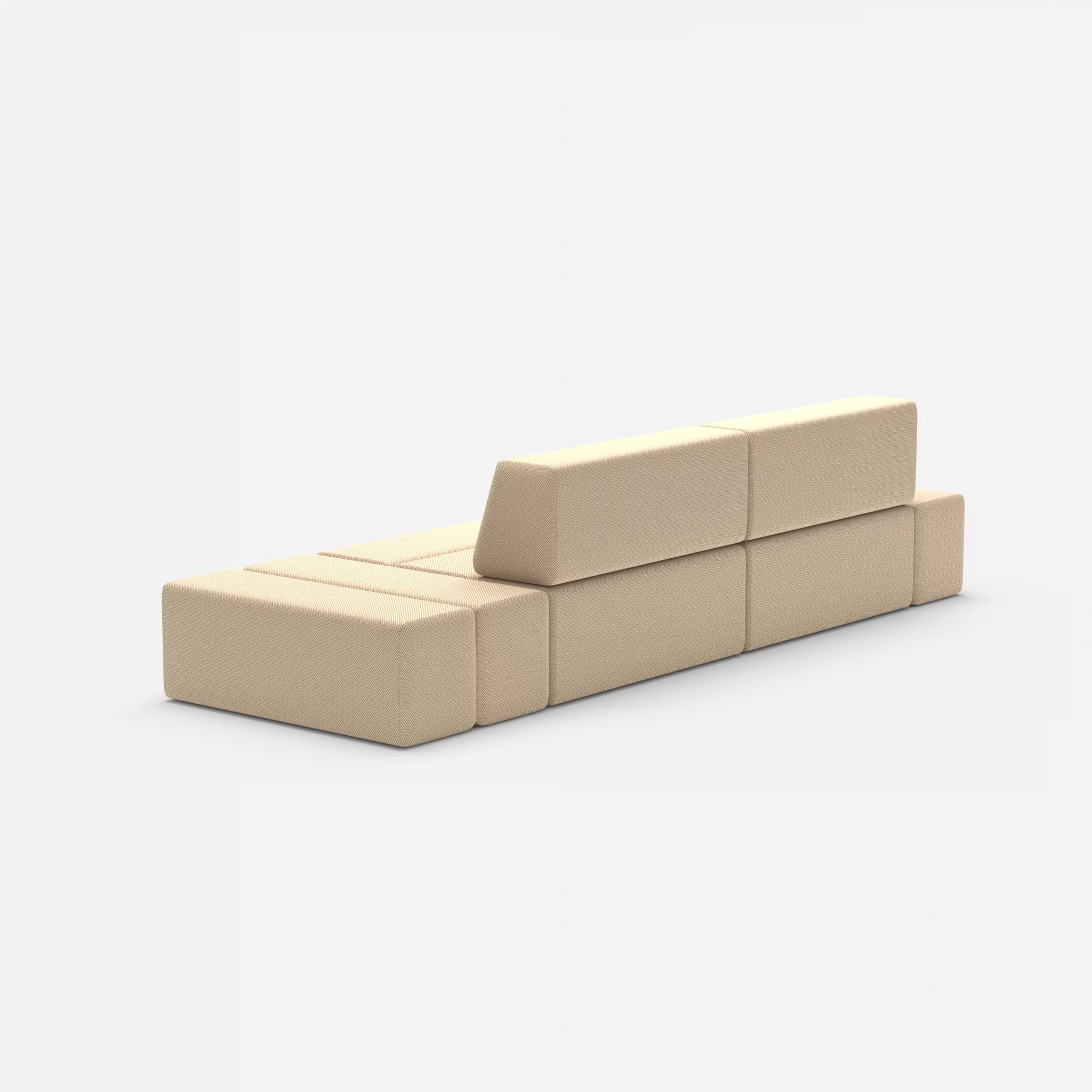 2 Sitzer Sofa Bricks 5 novumcocos in Hellbraun von hinten