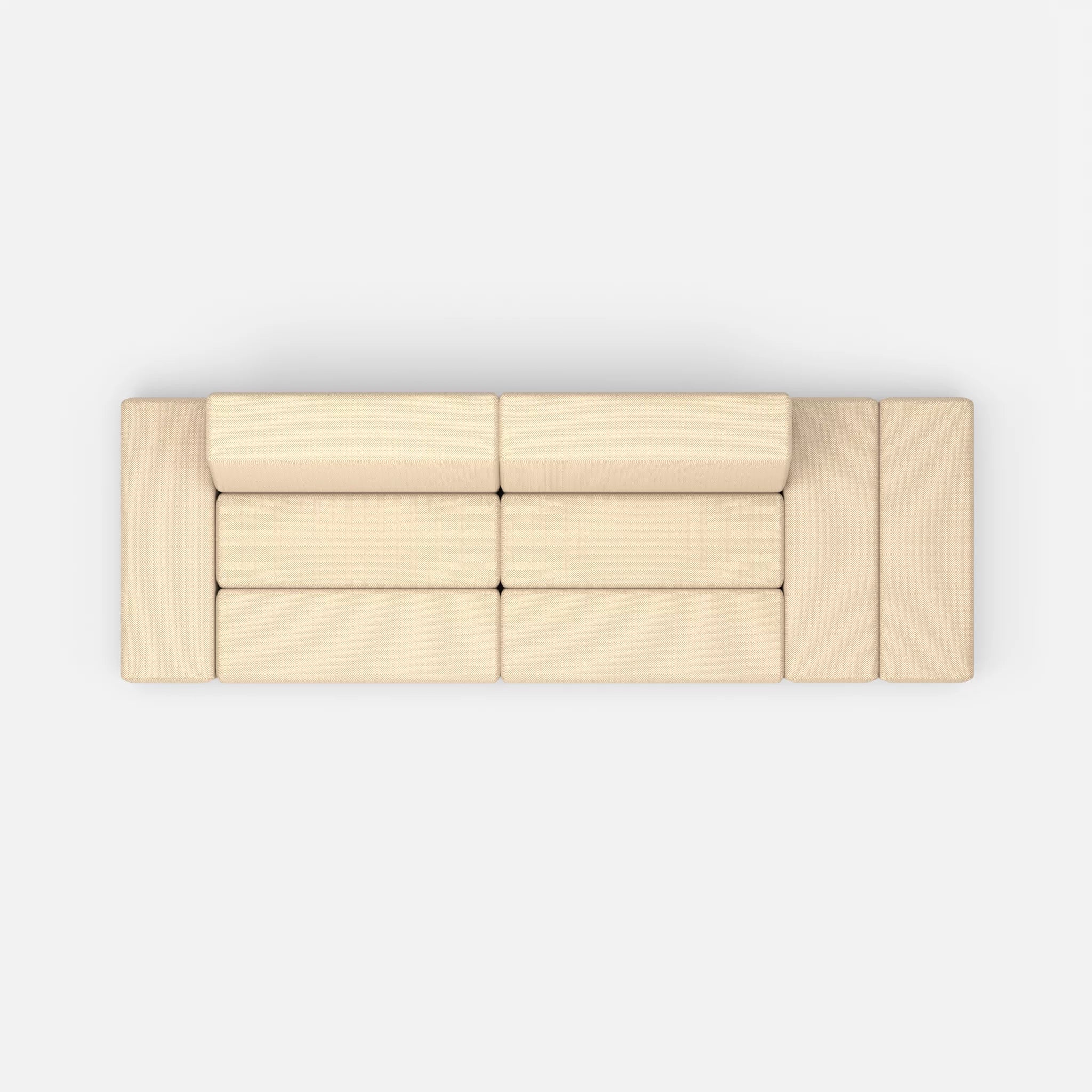 2 Sitzer Sofa Bricks 5 novumcocos in Hellbraun von oben