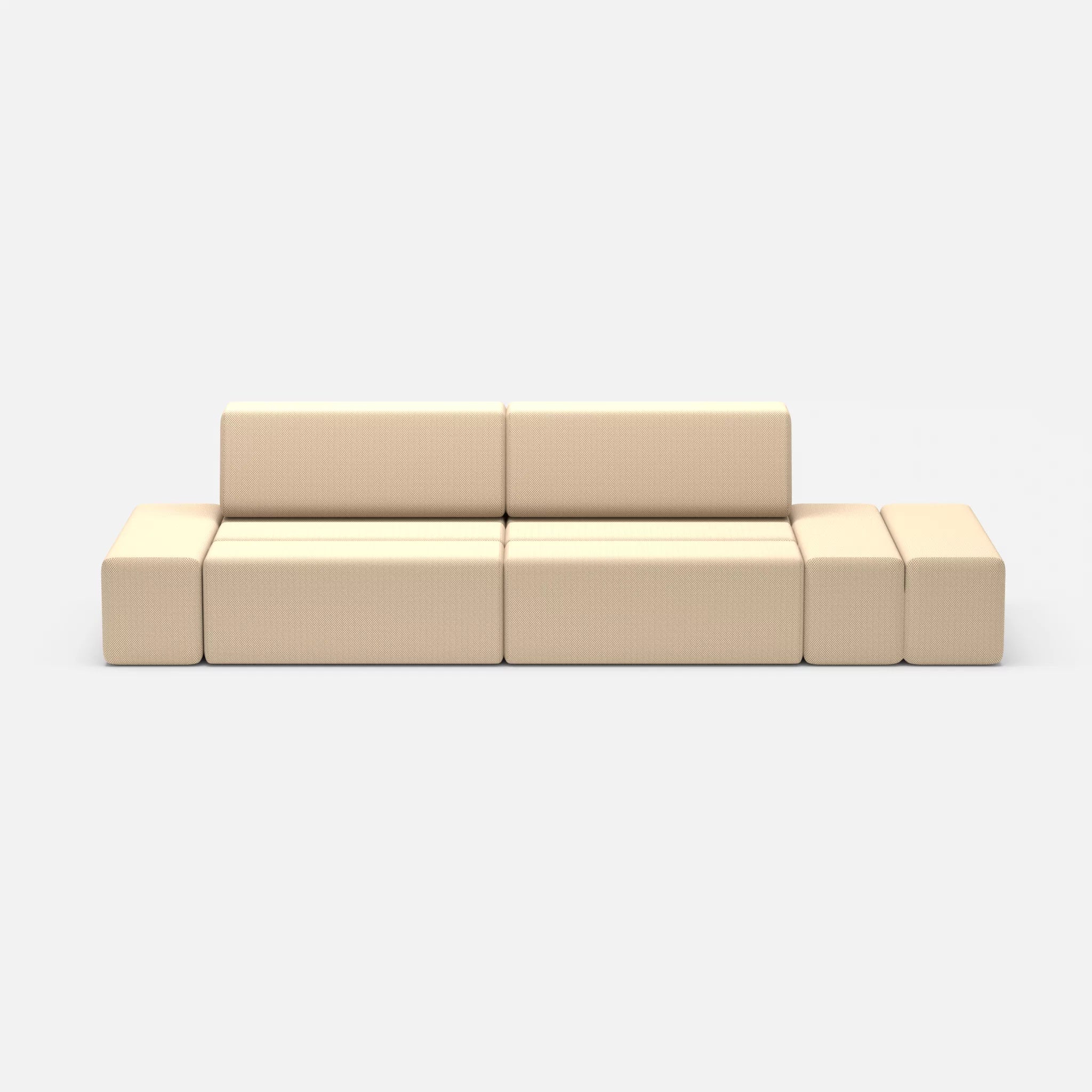 2 Sitzer Sofa Bricks 5 novumcocos in Hellbraun von vorne