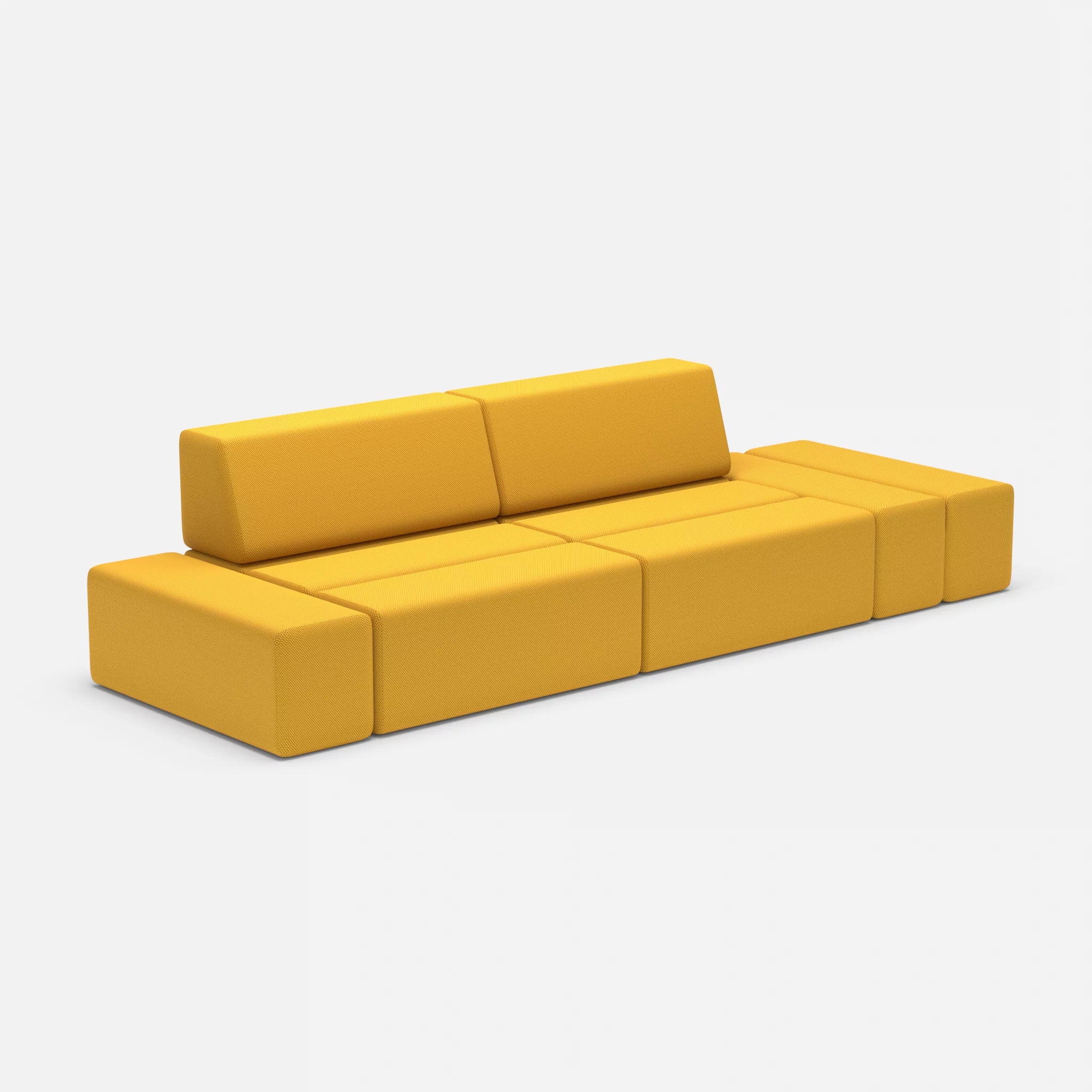 2 Sitzer Sofa Bricks 5 novumcurry in Curry von der Seite