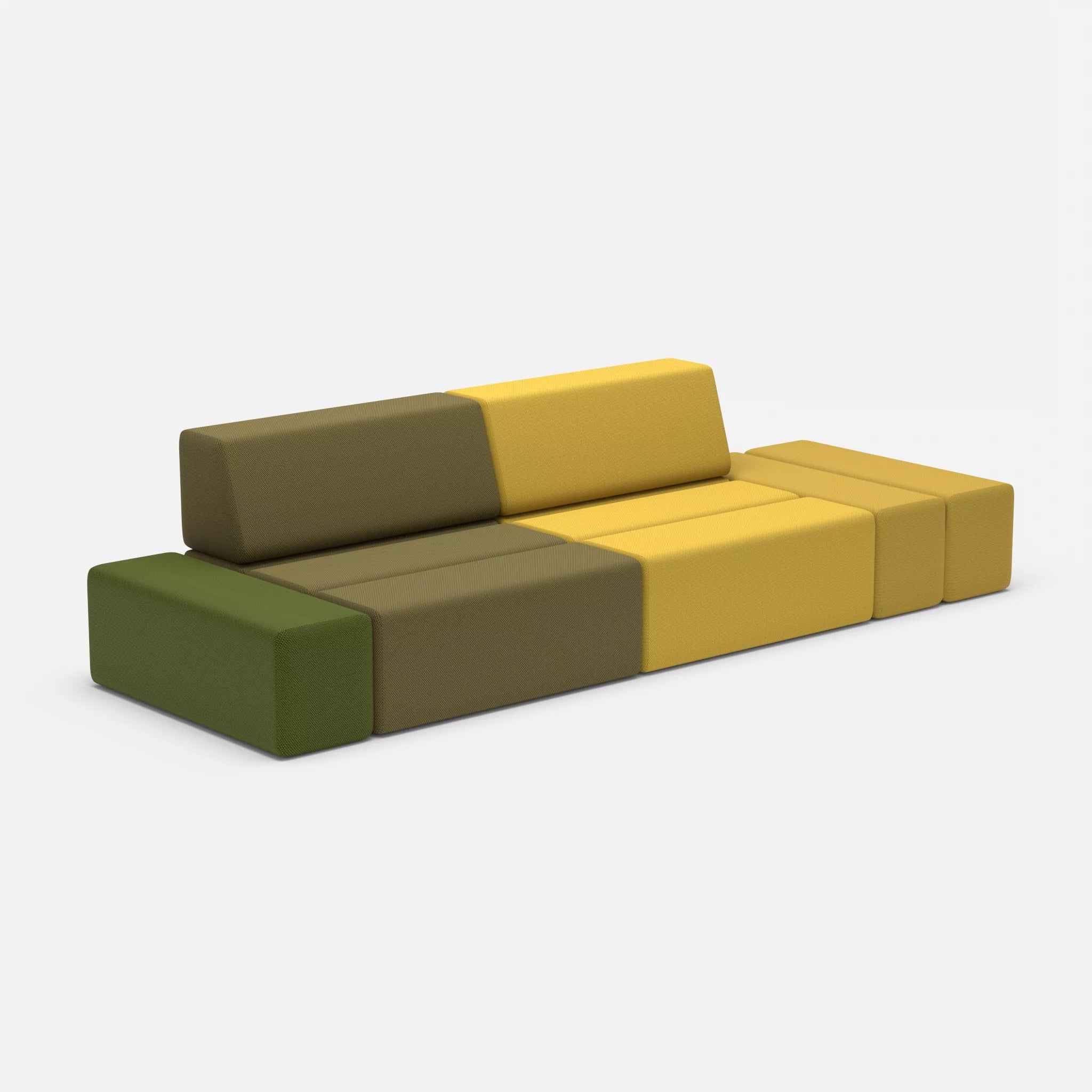 2 Sitzer Sofa Bricks 5 novumpinie in Dunkelgrün von der Seite
