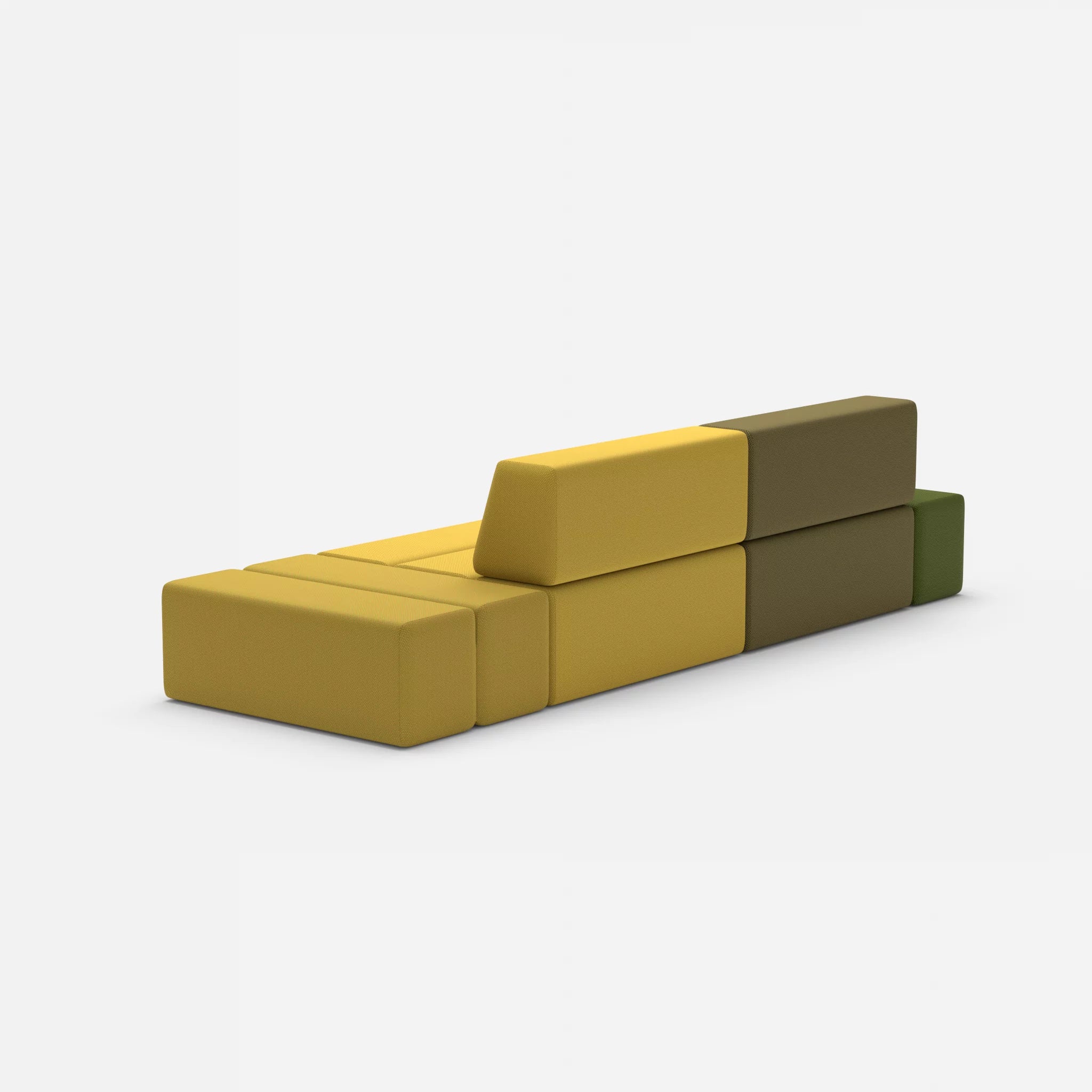 2 Sitzer Sofa Bricks 5 novumpinie in Dunkelgrün von hinten