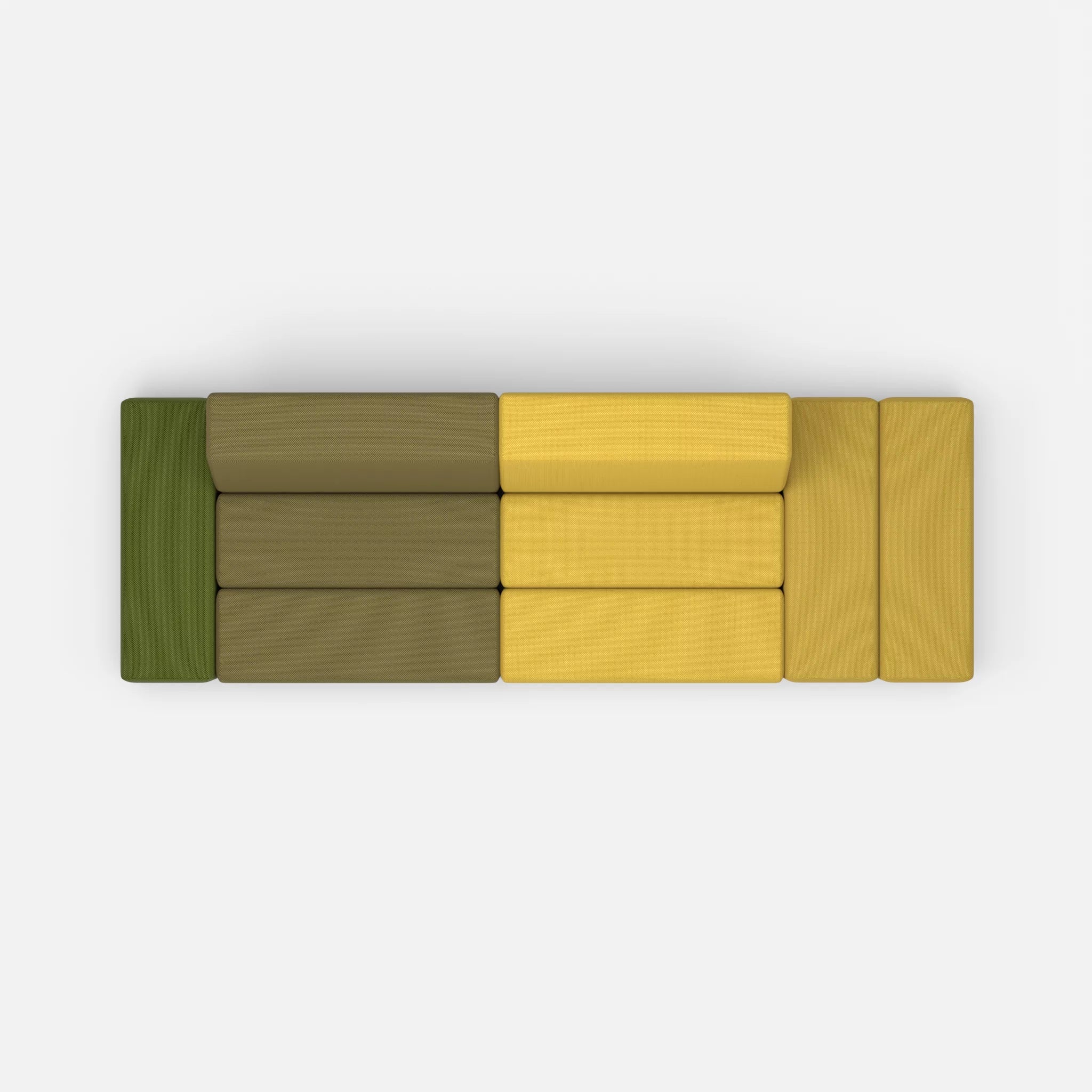 2 Sitzer Sofa Bricks 5 novumpinie in Dunkelgrün von oben