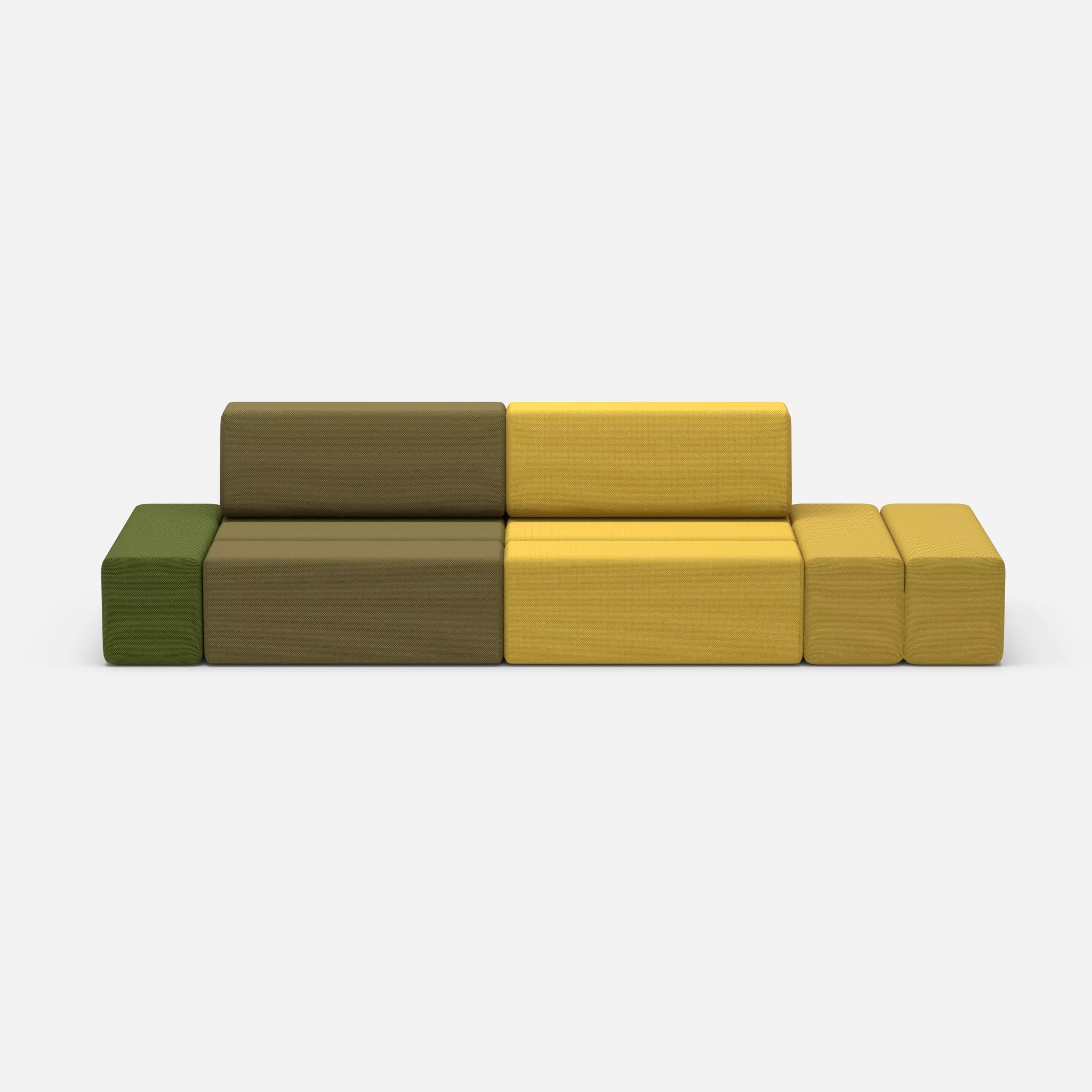 2 Sitzer Sofa Bricks 5 novumpinie in Dunkelgrün von vorne
