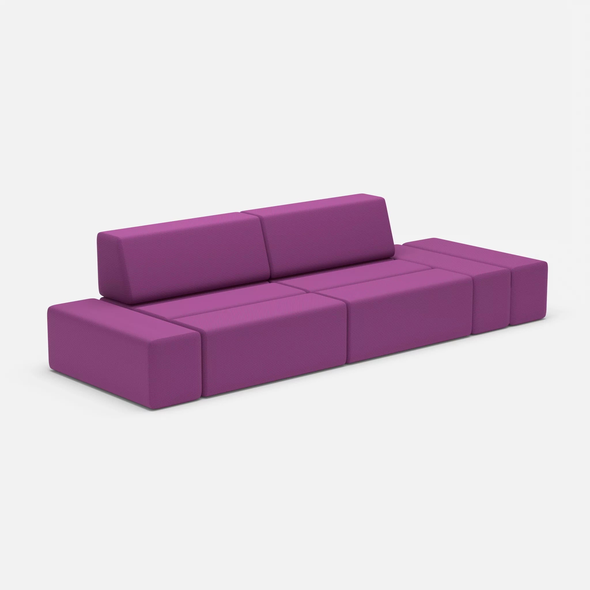 2 Sitzer Sofa Bricks 5 novumviola in Violett von der Seite