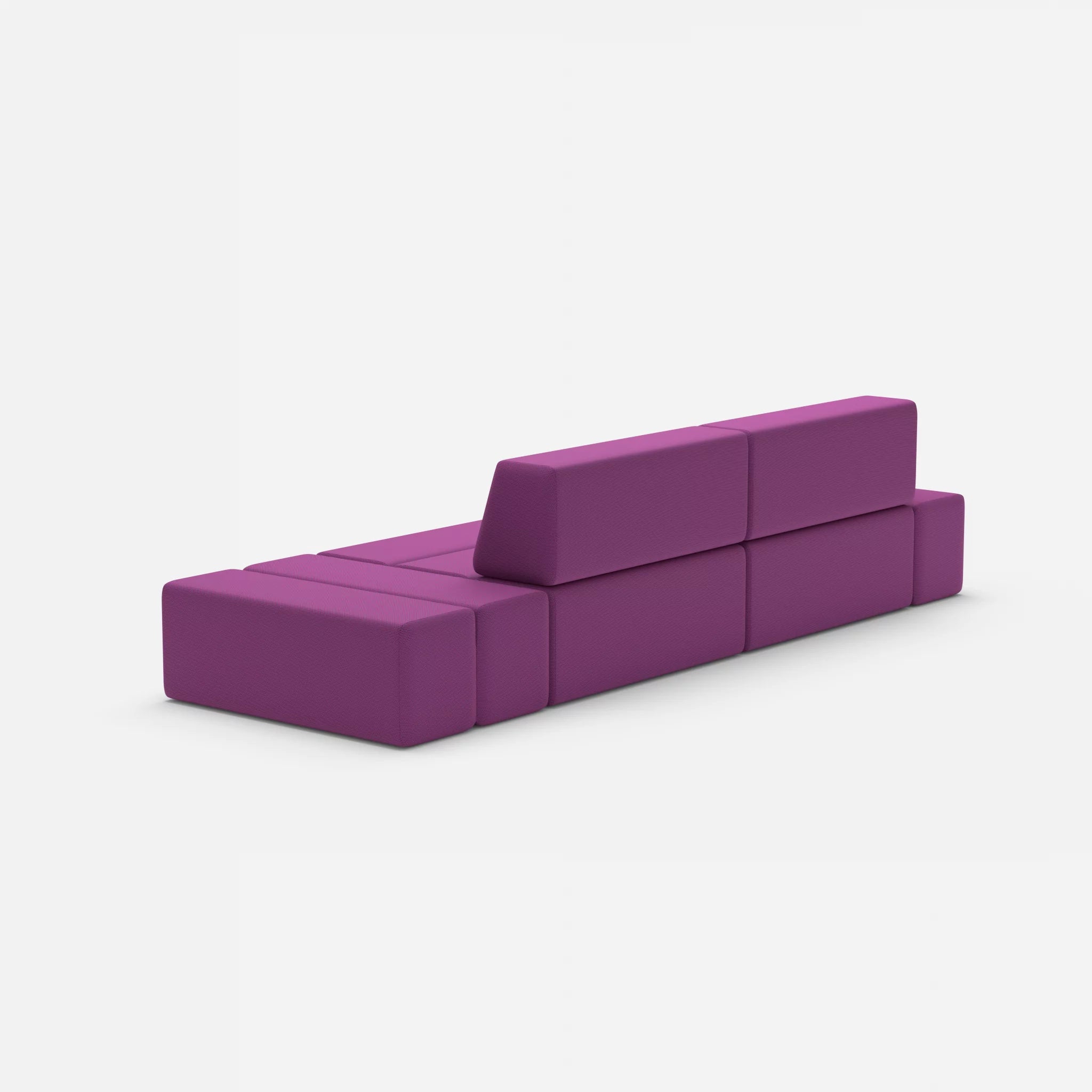 2 Sitzer Sofa Bricks 5 novumviola in Violett von hinten