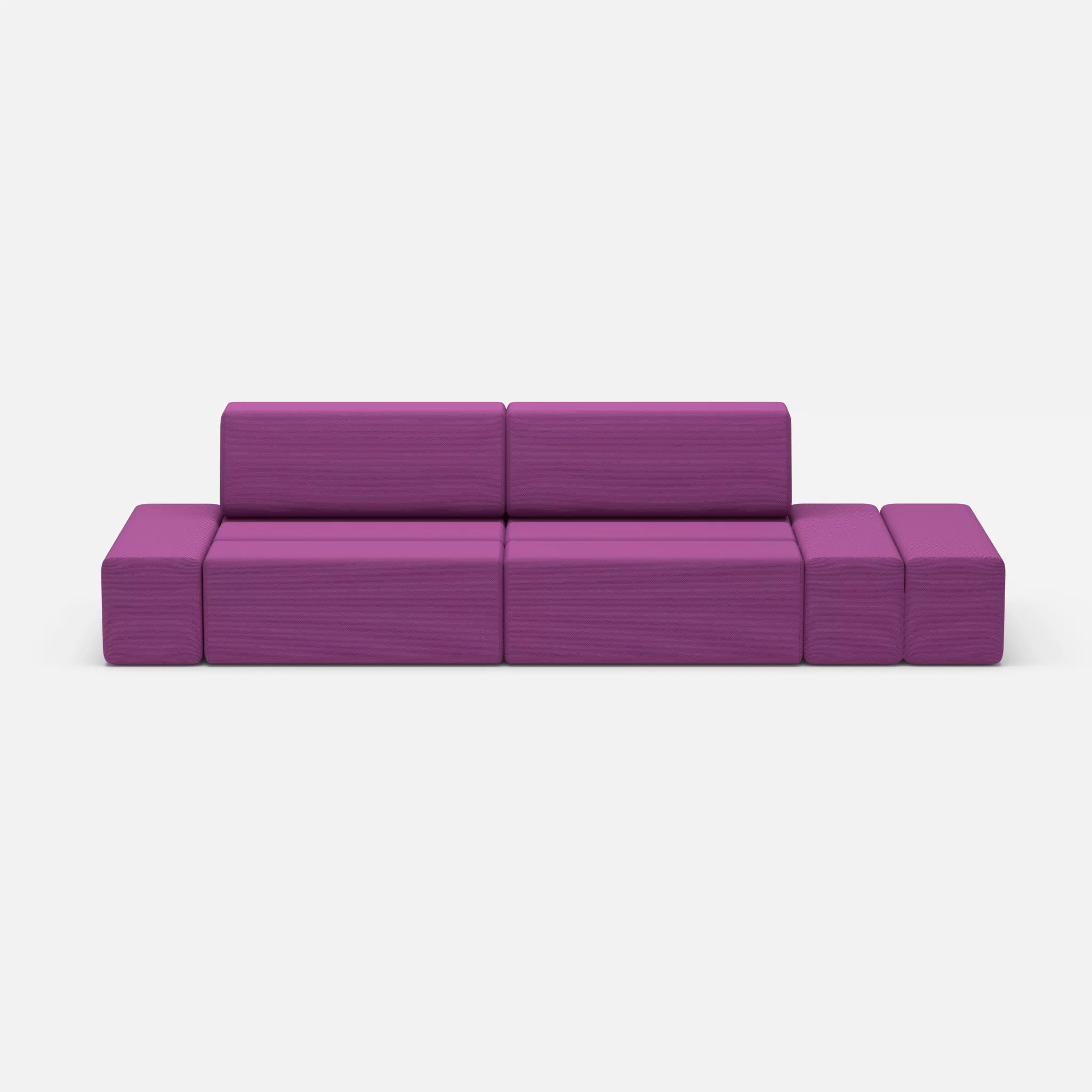 2 Sitzer Sofa Bricks 5 novumviola in Violett von vorne