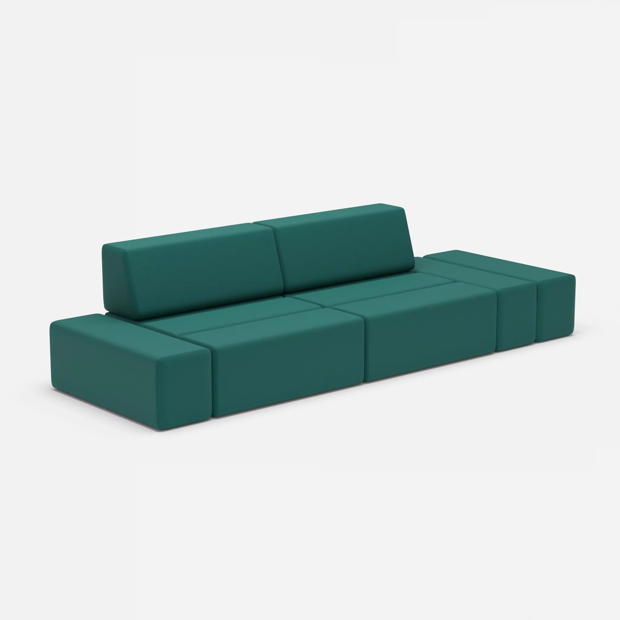 2 Sitzer Sofa Bricks 5 radio6015 in Türkis von der Seite