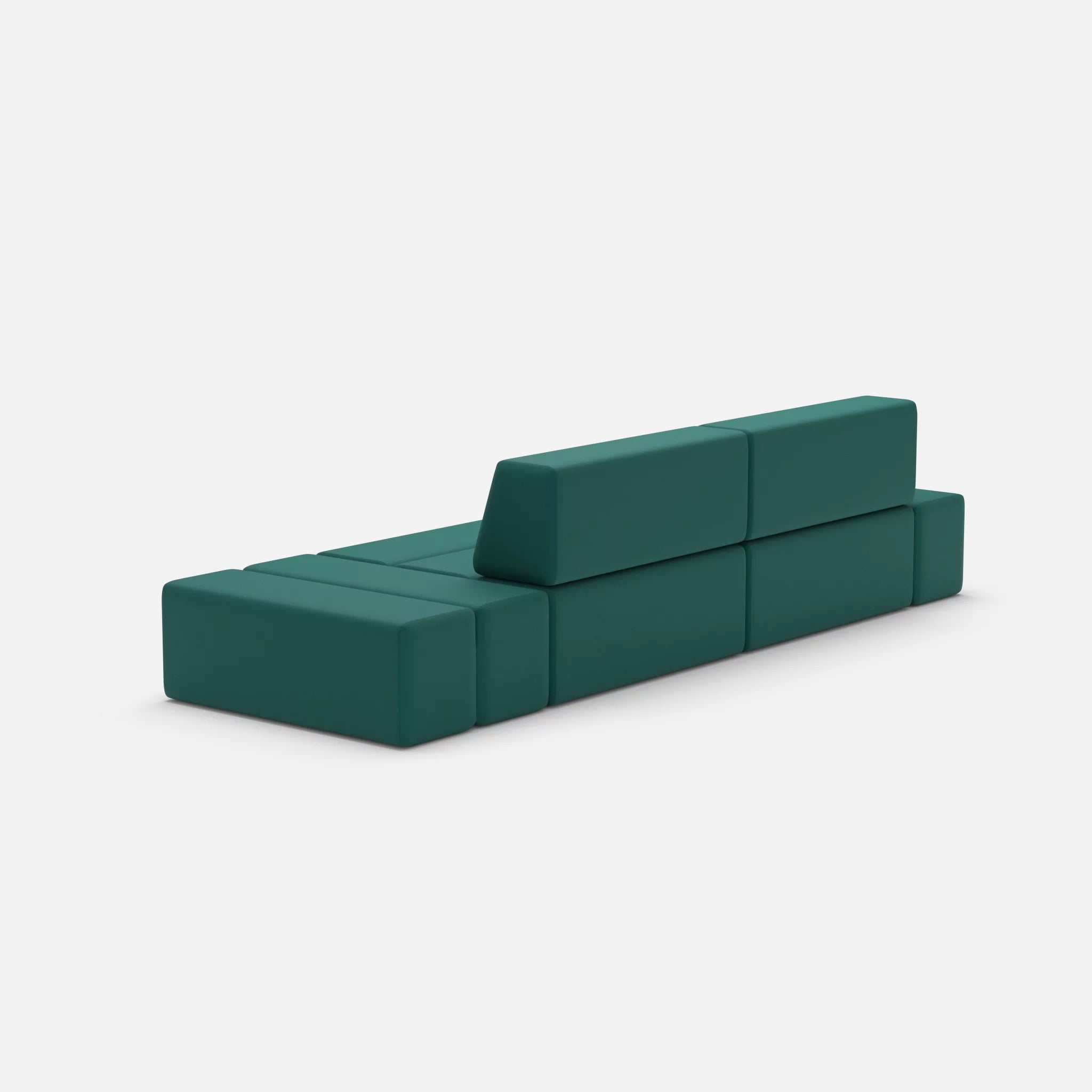 2 Sitzer Sofa Bricks 5 radio6015 in Türkis von hinten