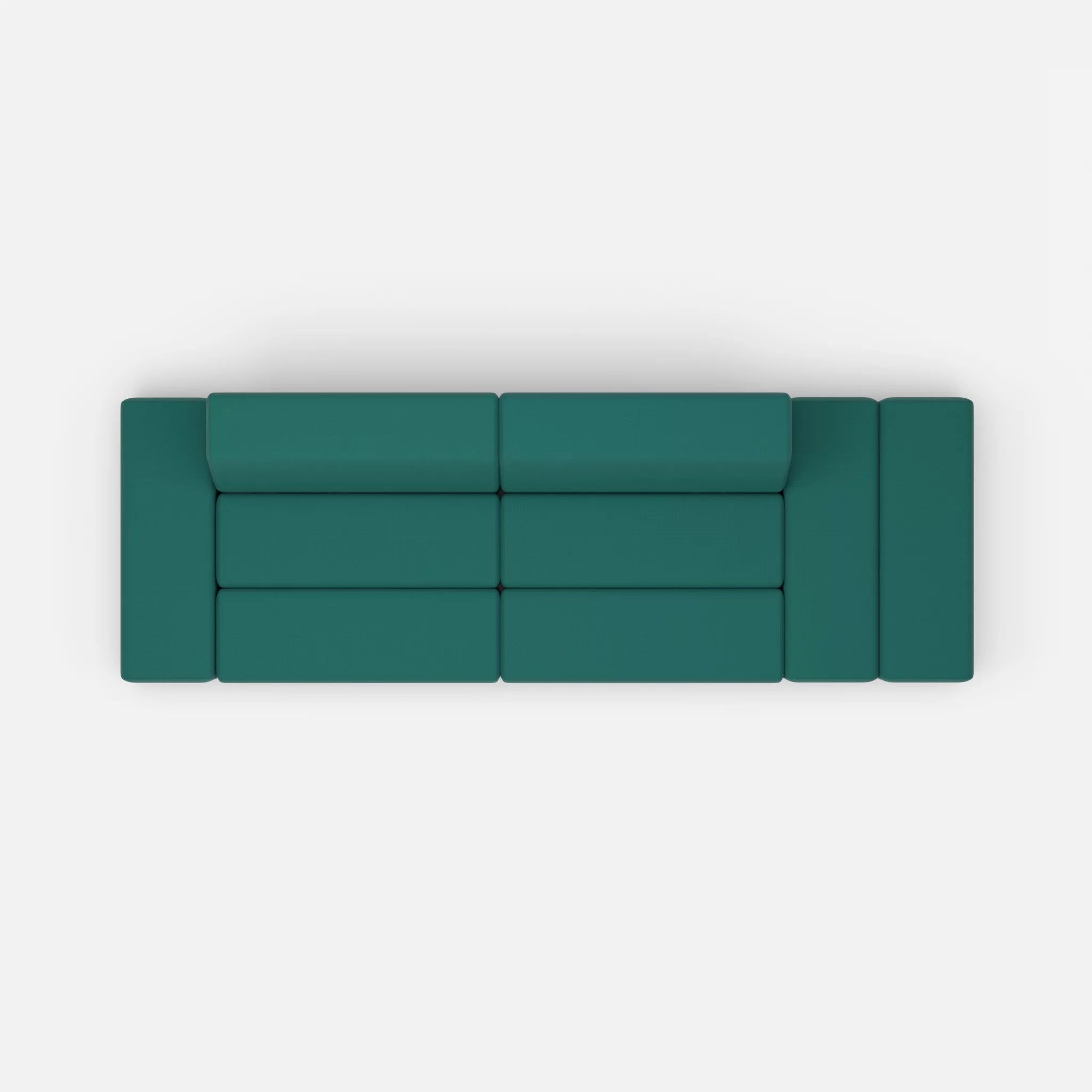 2 Sitzer Sofa Bricks 5 radio6015 in Türkis von oben