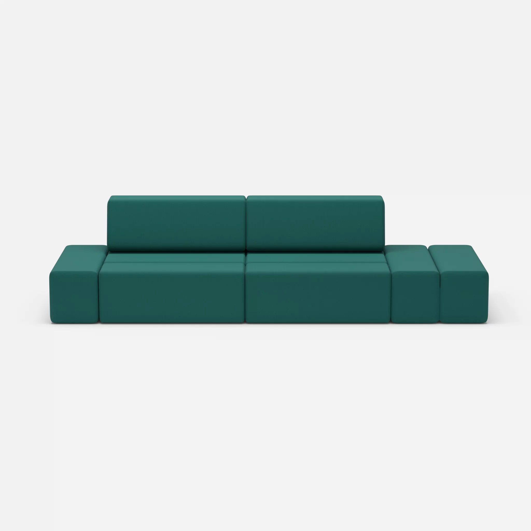 2 Sitzer Sofa Bricks 5 radio6015 in Türkis von vorne