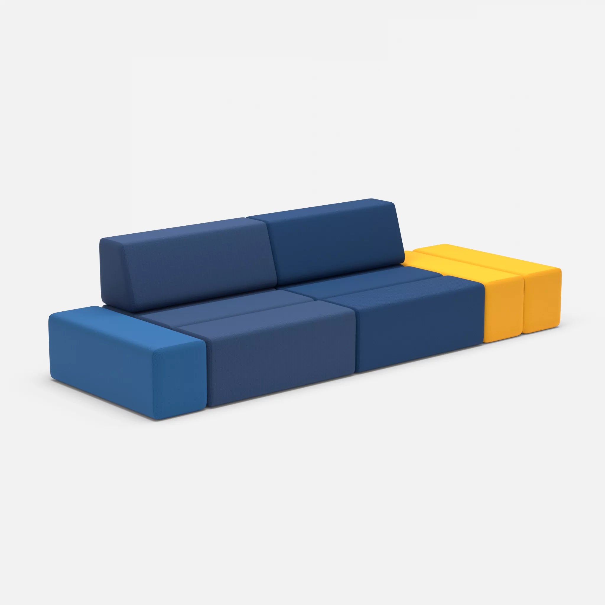 2 Sitzer Sofa Bricks 5 radio6598-radio6512 in Navy und Dunkelblau von der Seite