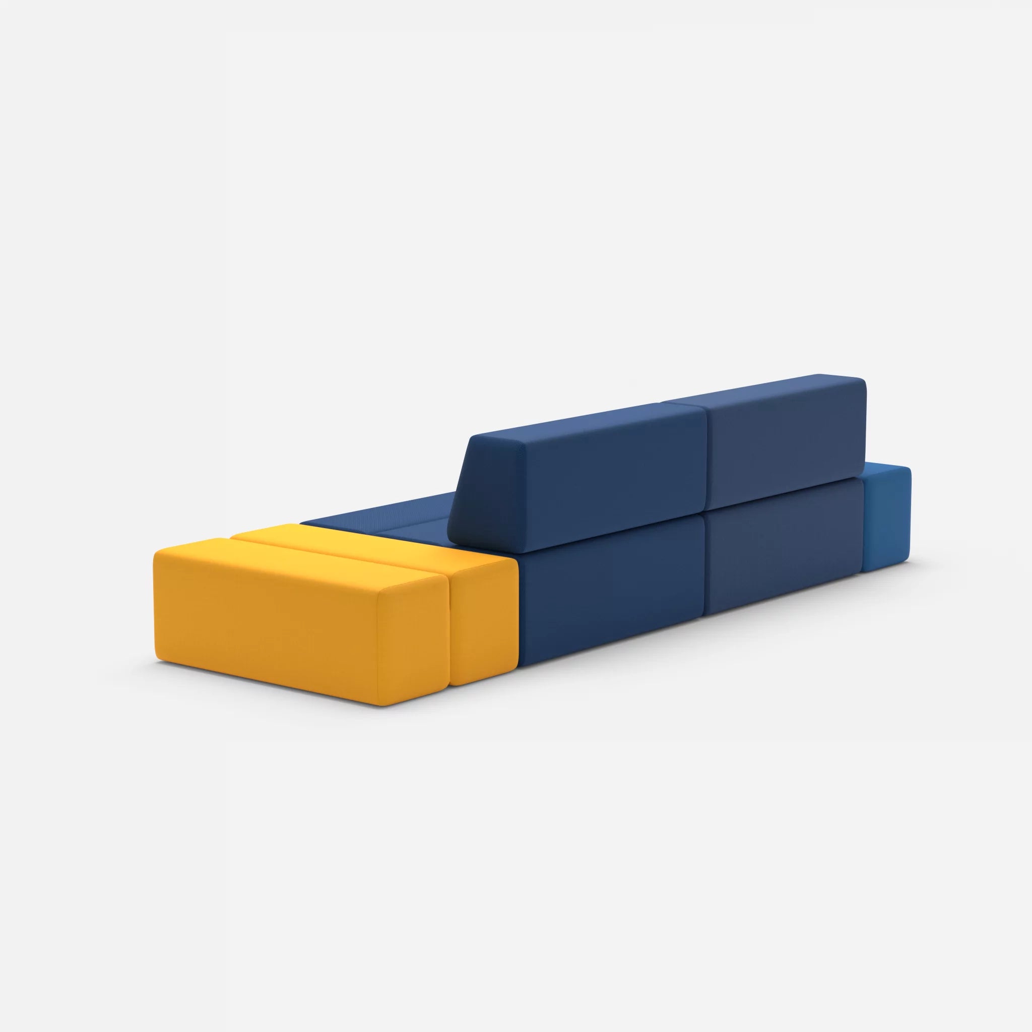 2 Sitzer Sofa Bricks 5 radio6598-radio6512 in Navy und Dunkelblau von hinten