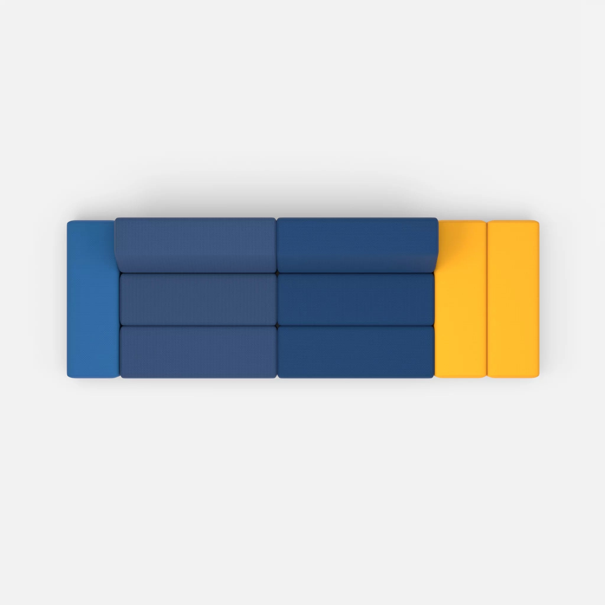 2 Sitzer Sofa Bricks 5 radio6598-radio6512 in Navy und Dunkelblau von oben