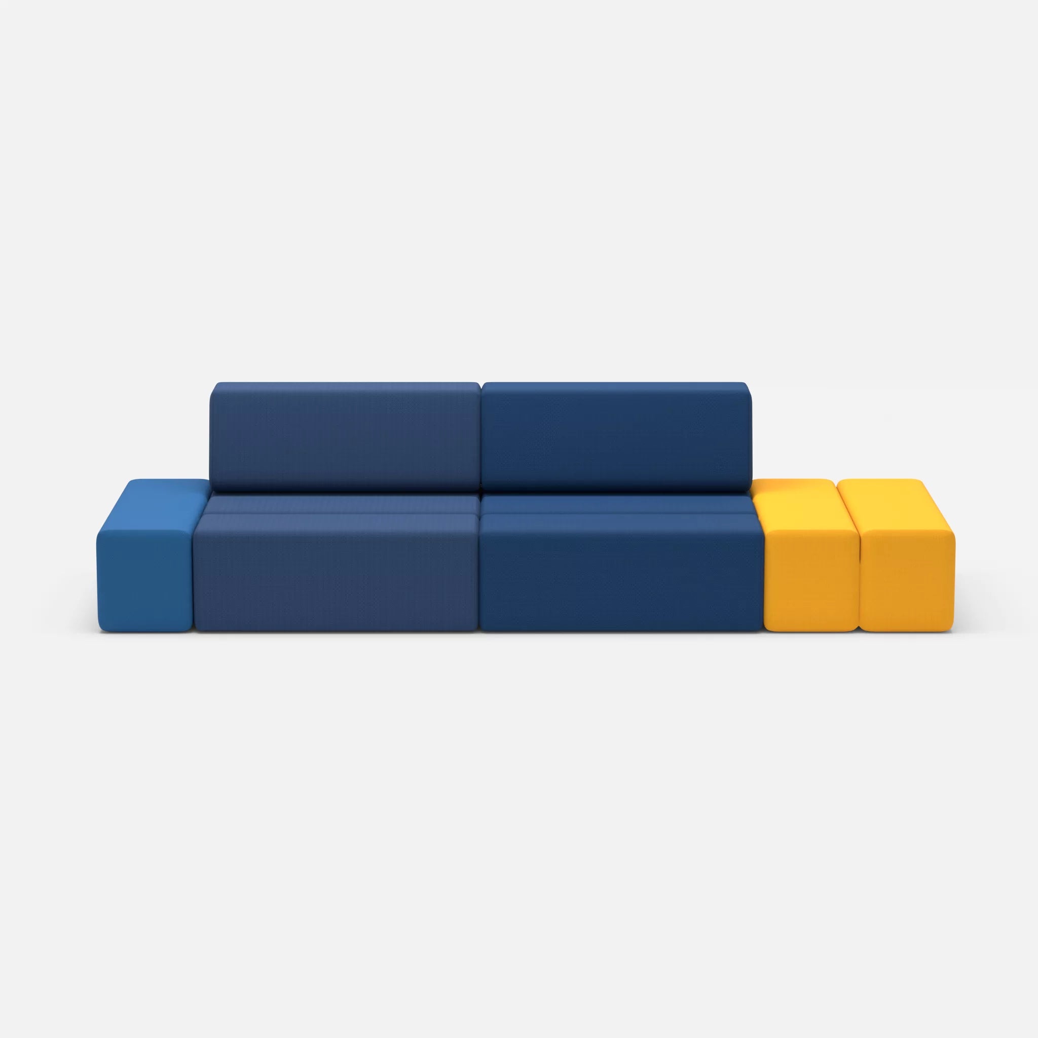 2 Sitzer Sofa Bricks 5 radio6598-radio6512 in Navy und Dunkelblau von vorne