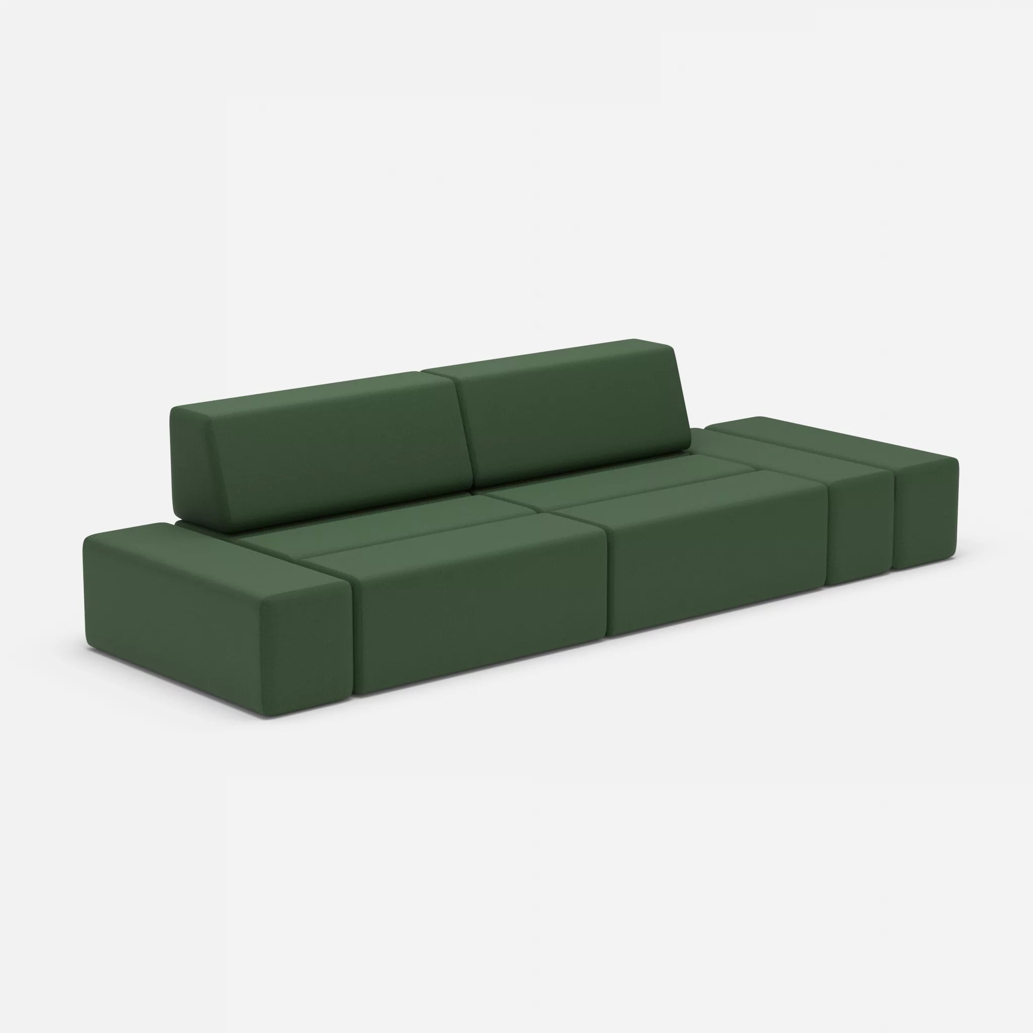 2 Sitzer Sofa Bricks 5 radio7036 in Olive von der Seite
