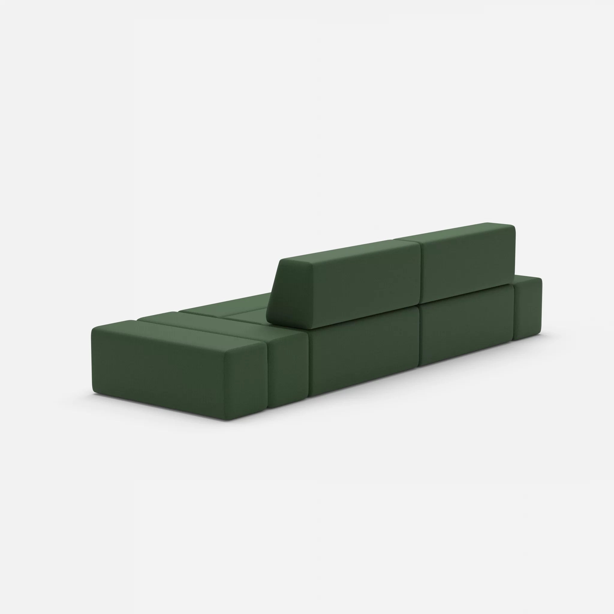2 Sitzer Sofa Bricks 5 radio7036 in Olive von hinten