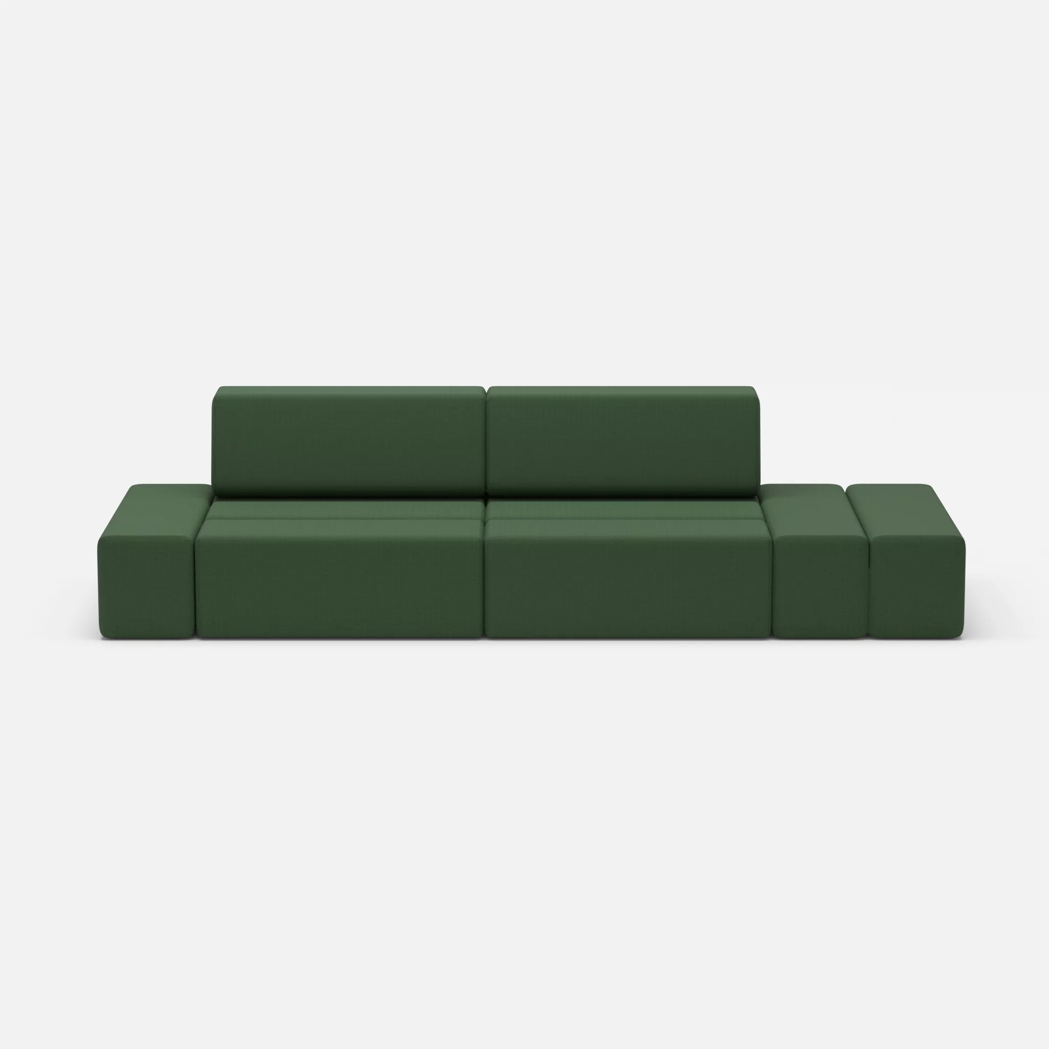 2 Sitzer Sofa Bricks 5 radio7036 in Olive von vorne