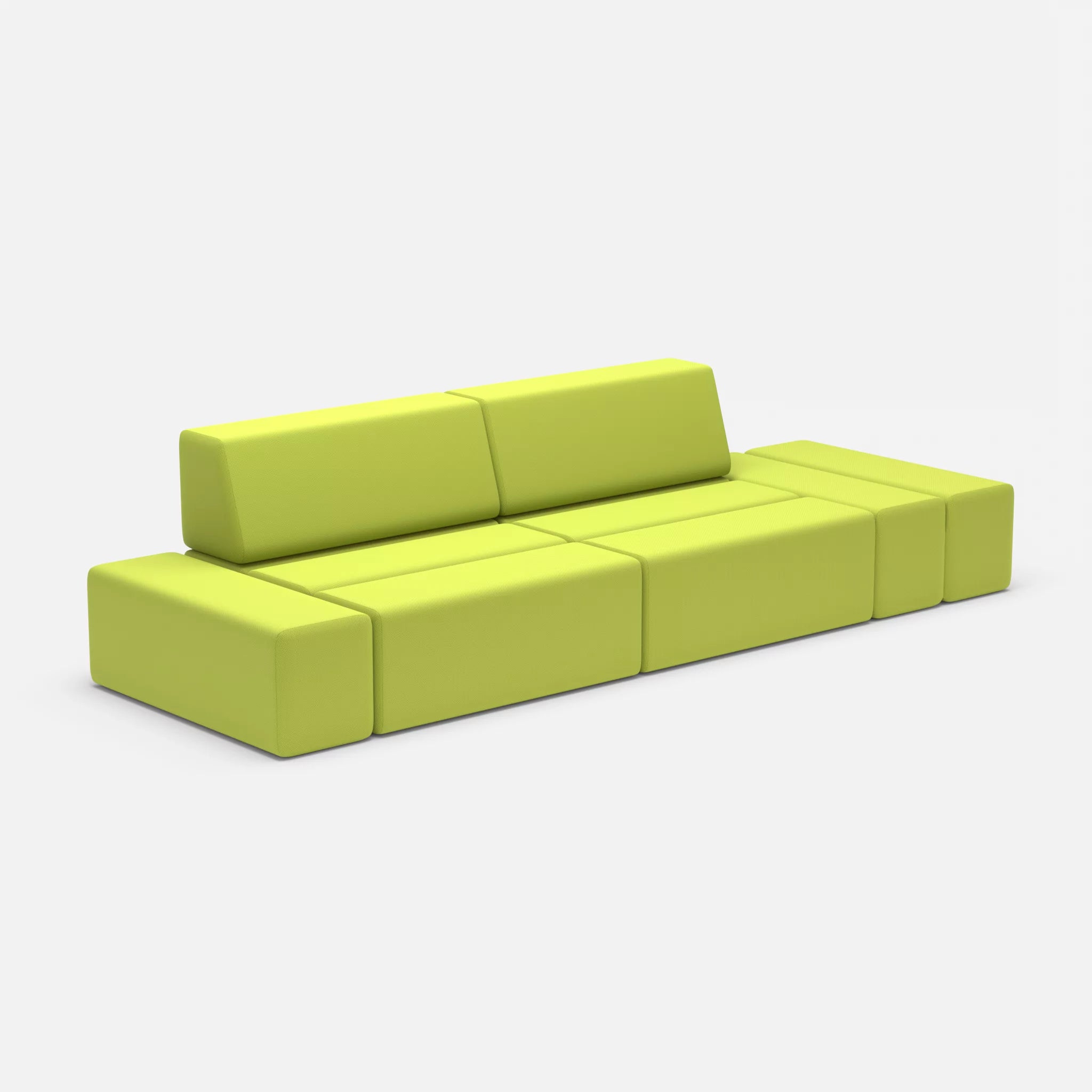2 Sitzer Sofa Bricks 5 radio7041 in Hellgrün von der Seite