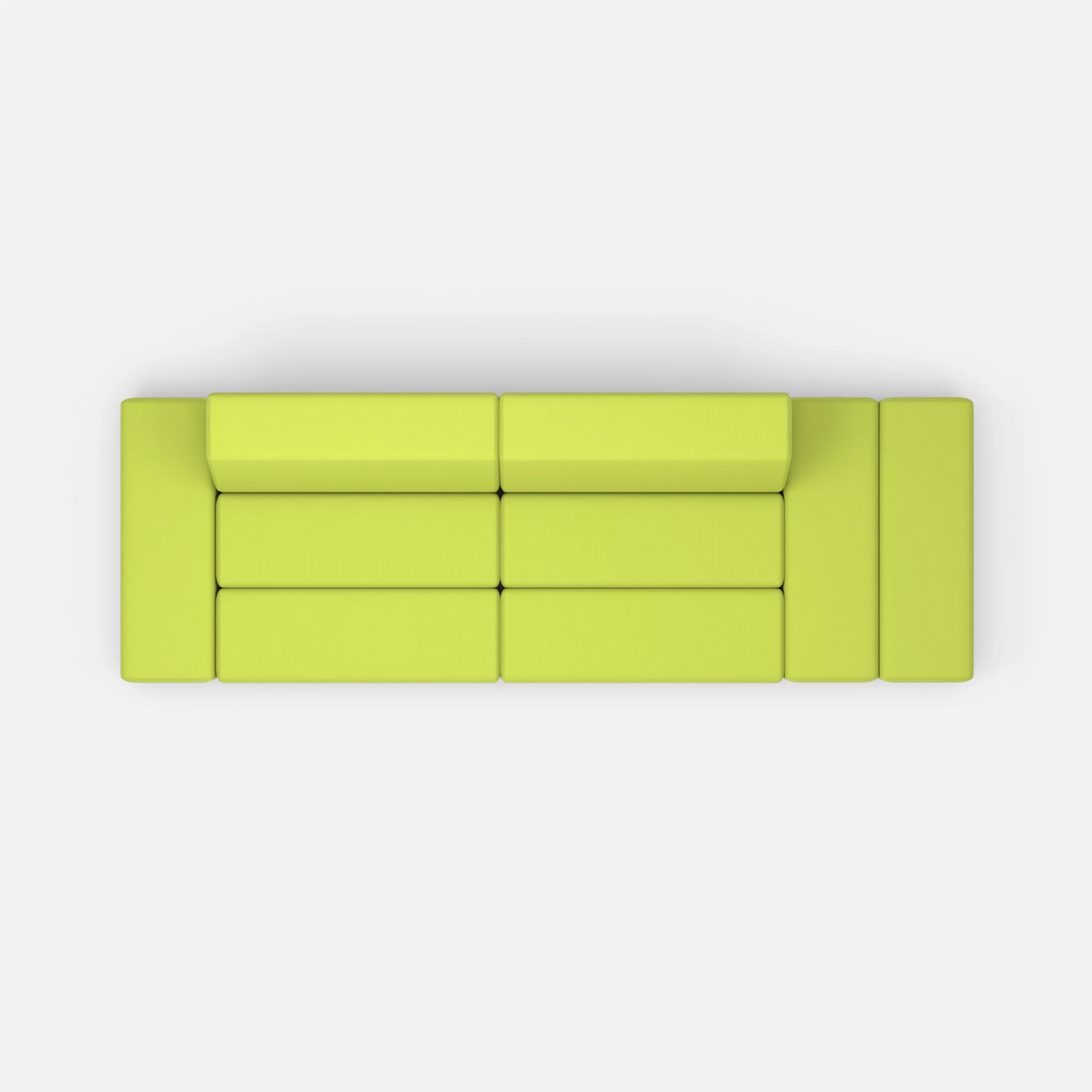 2 Sitzer Sofa Bricks 5 radio7041 in Hellgrün von oben