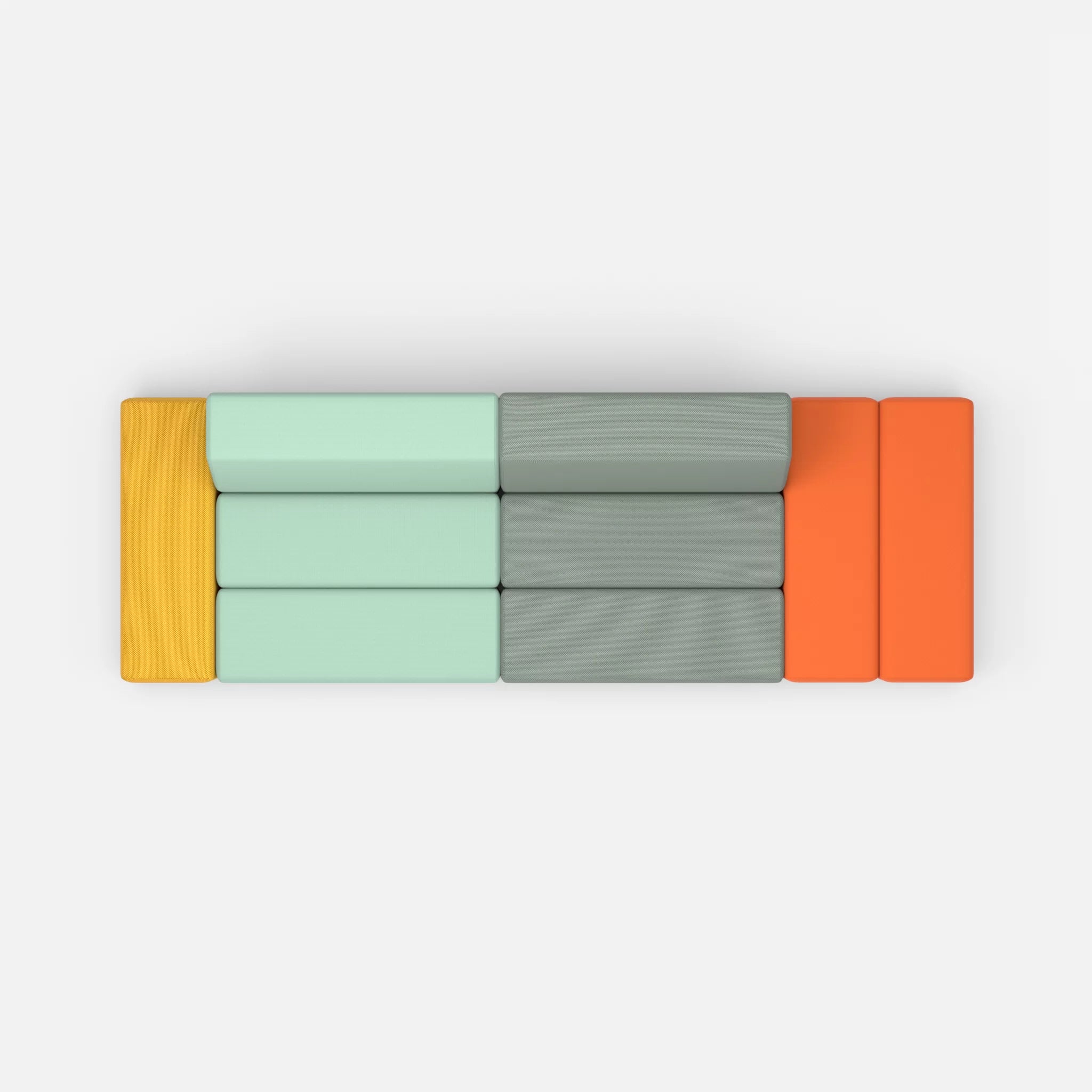 2 Sitzer Sofa Bricks 5 radio7045-novumdelphi in Hellblau und Graublau von oben