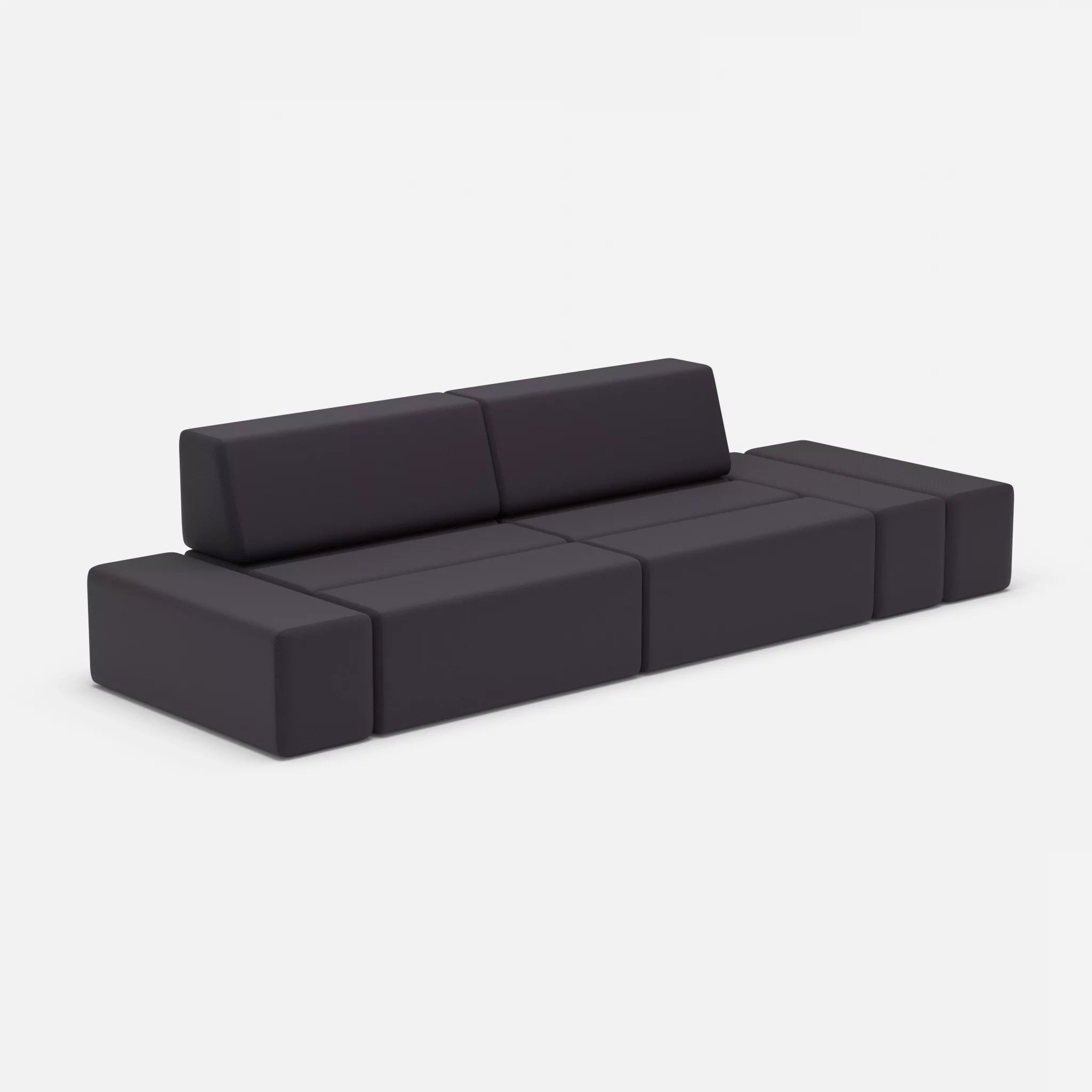 2 Sitzer Sofa Bricks 5 radio8517 in Anthrazit von der Seite