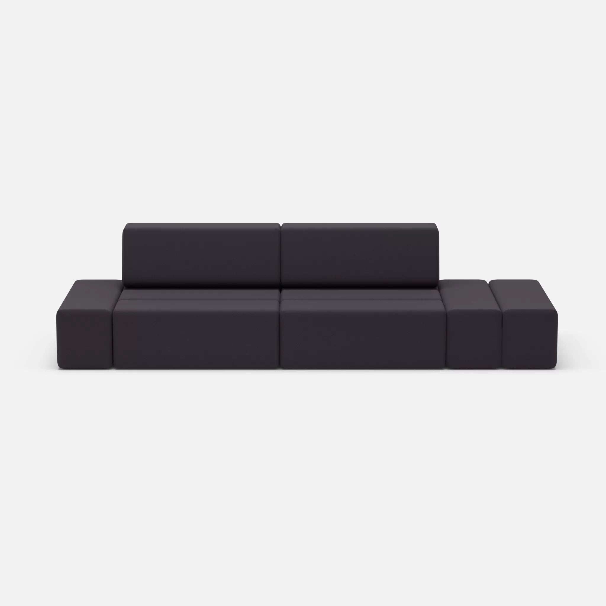 2 Sitzer Sofa Bricks 5 radio8517 in Anthrazit von vorne