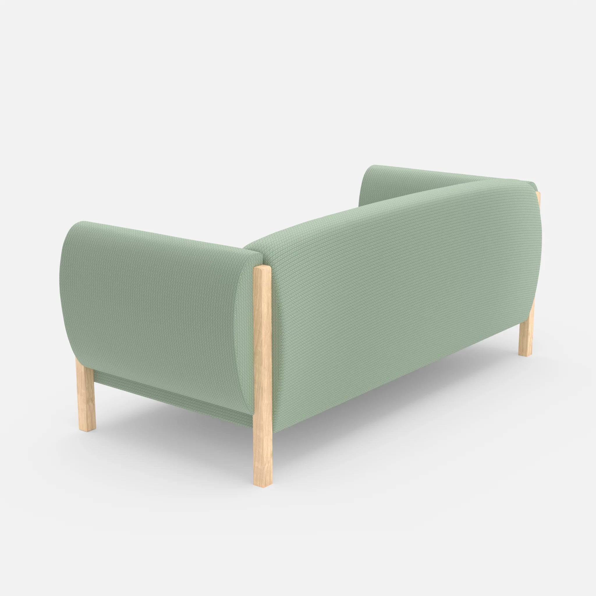 2 Sitzer Sofa Mallow credoaloe in Hellgrün von hinten