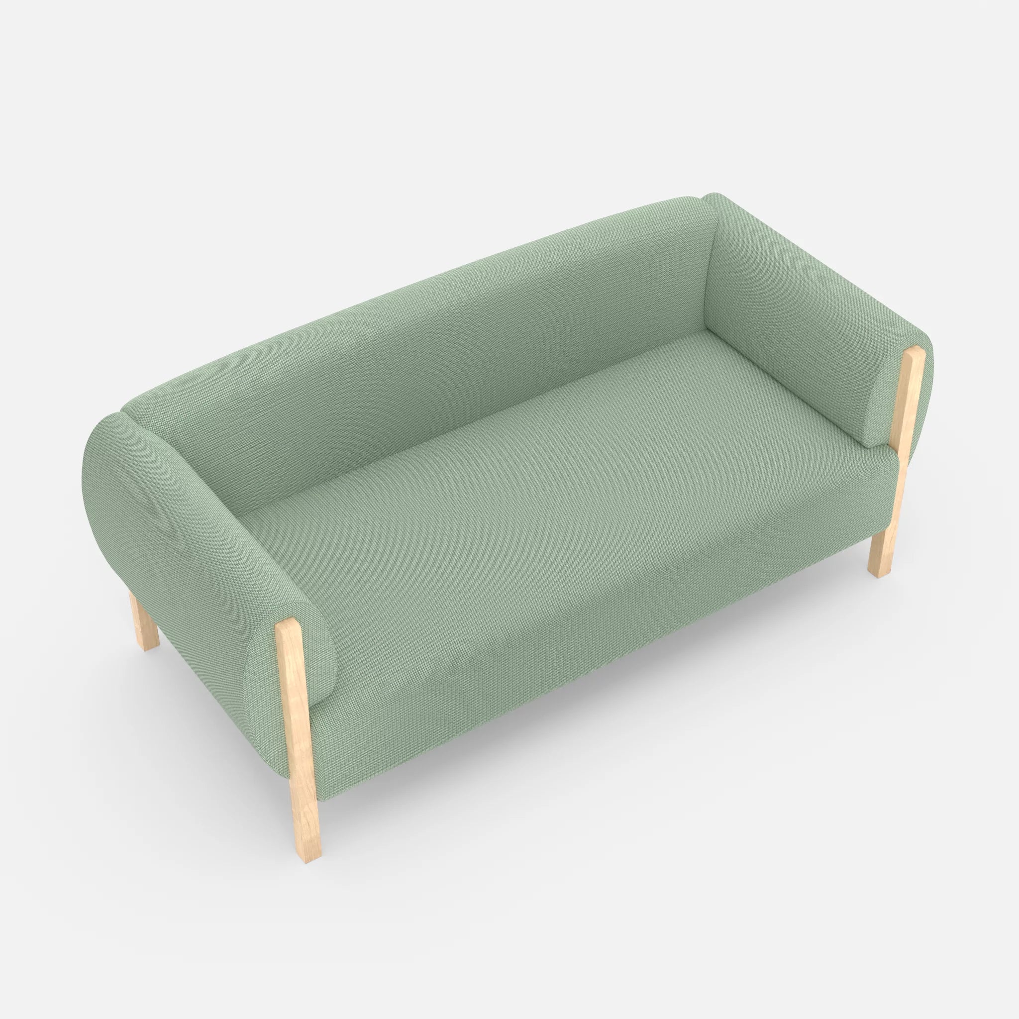 2 Sitzer Sofa Mallow credoaloe in Hellgrün von oben