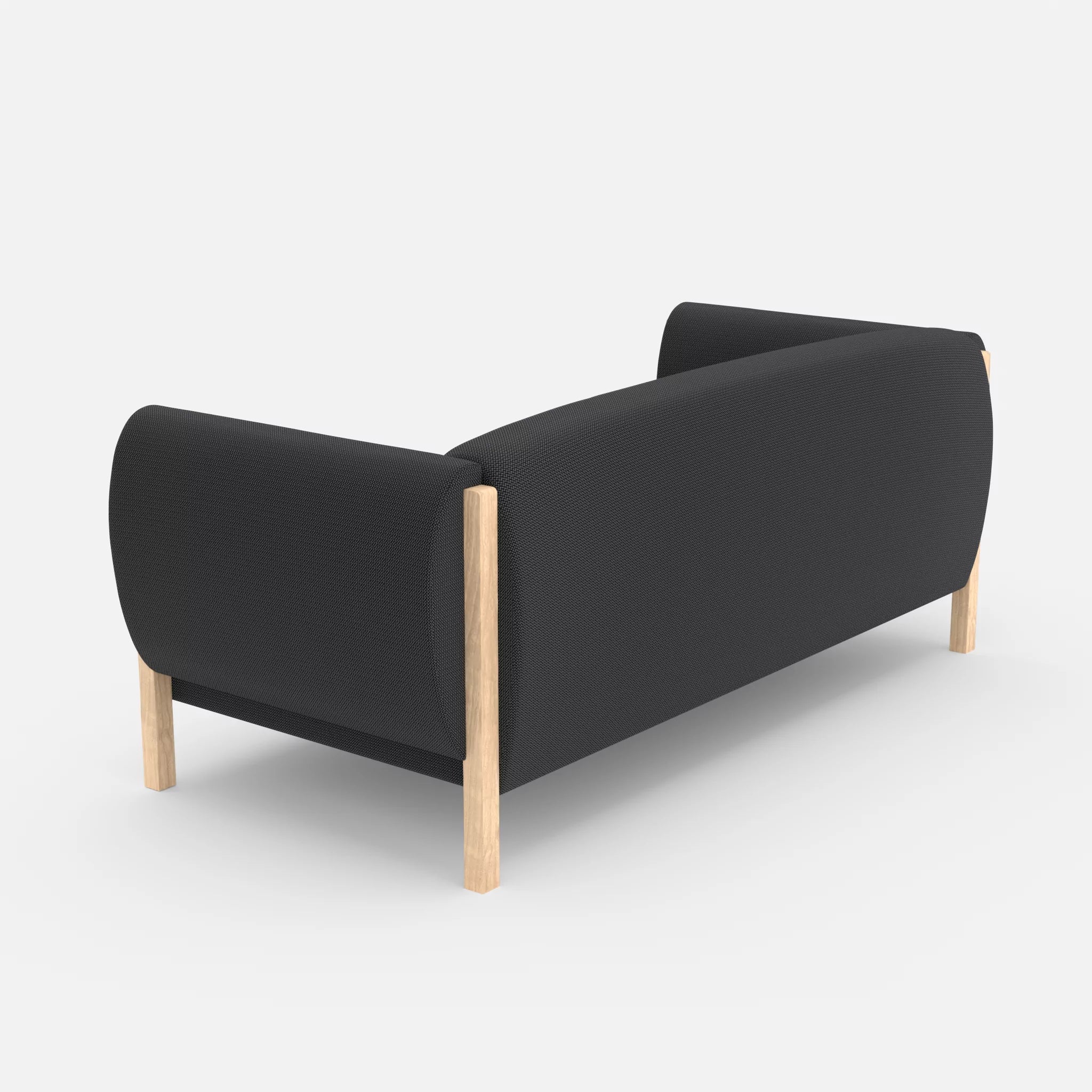 2 Sitzer Sofa Mallow credoasphalt in Anthrazit von hinten