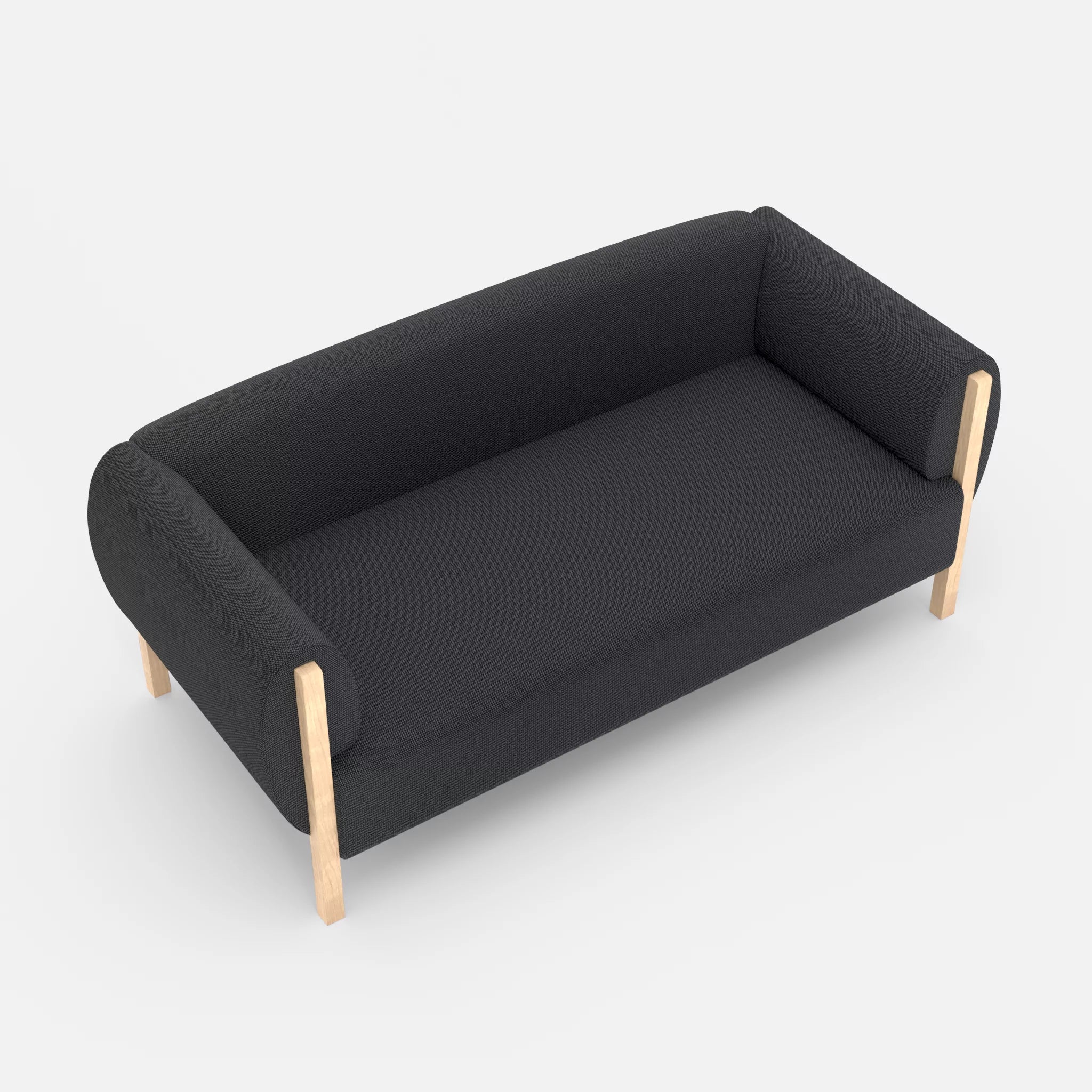 2 Sitzer Sofa Mallow credoasphalt in Anthrazit von oben