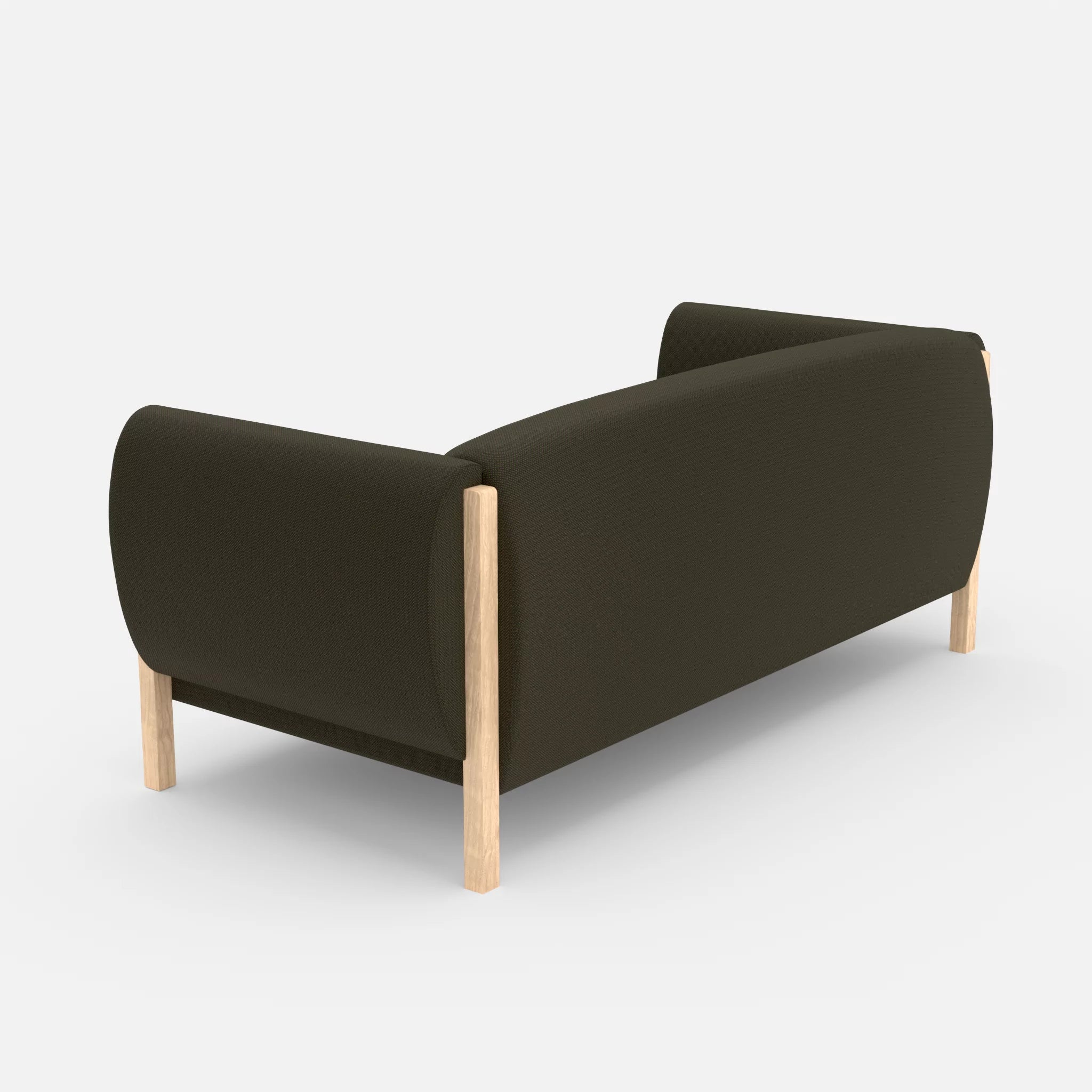 2 Sitzer Sofa Mallow credoforest in Dunkelgrün von hinten